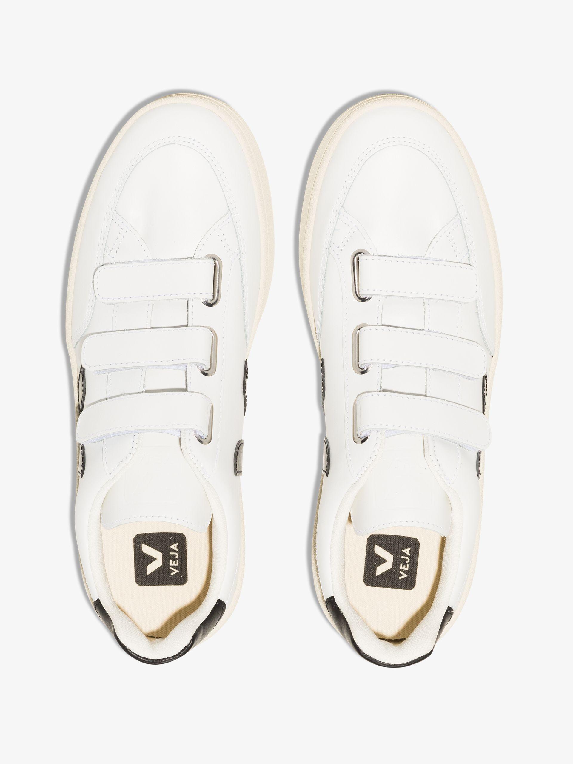 Veja Leather V-lock Touchstrap Sneakers in White | Lyst