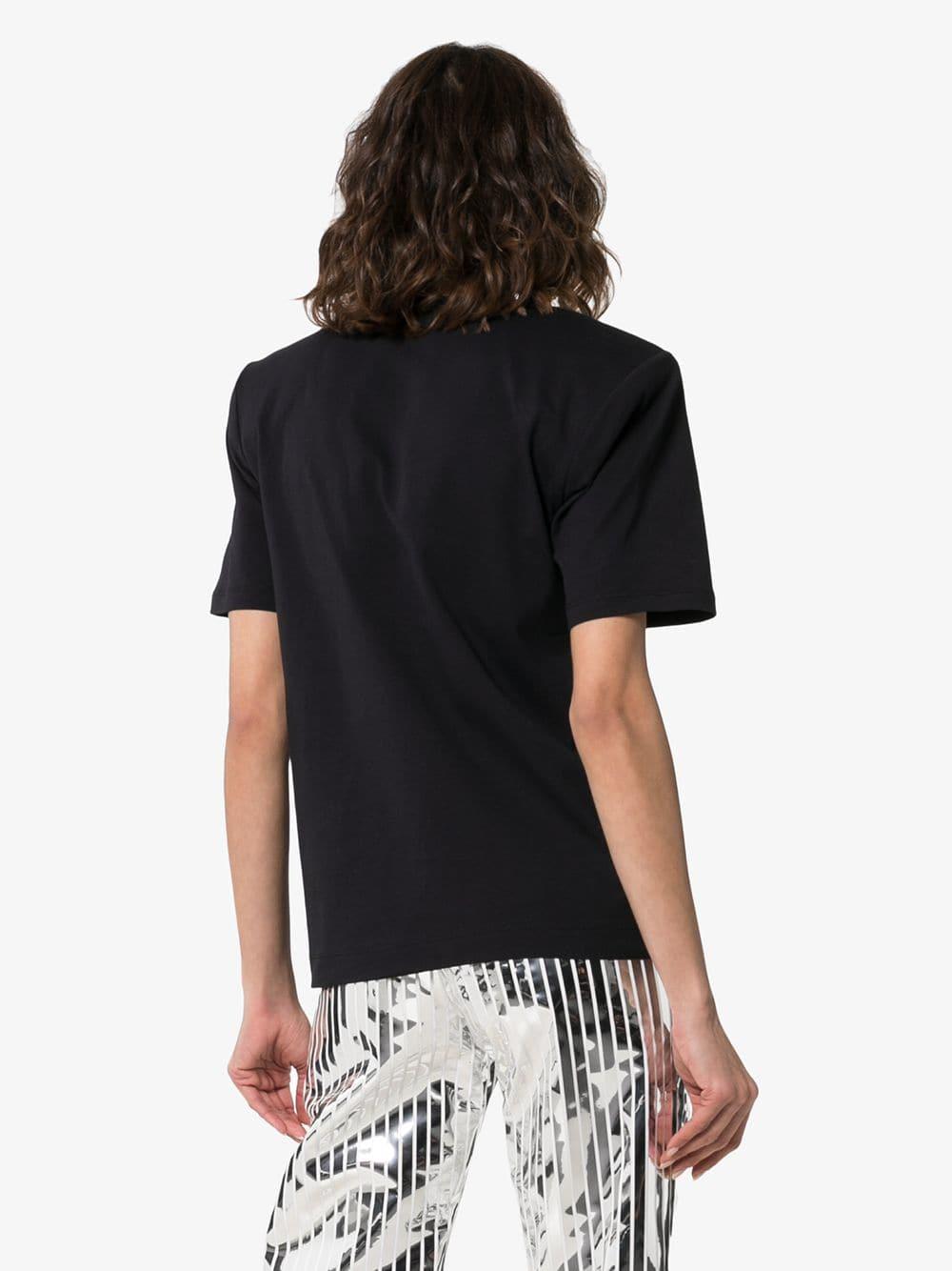Dries Van Noten Hanson Padded Shoulder Cotton T-shirt in Black - Lyst