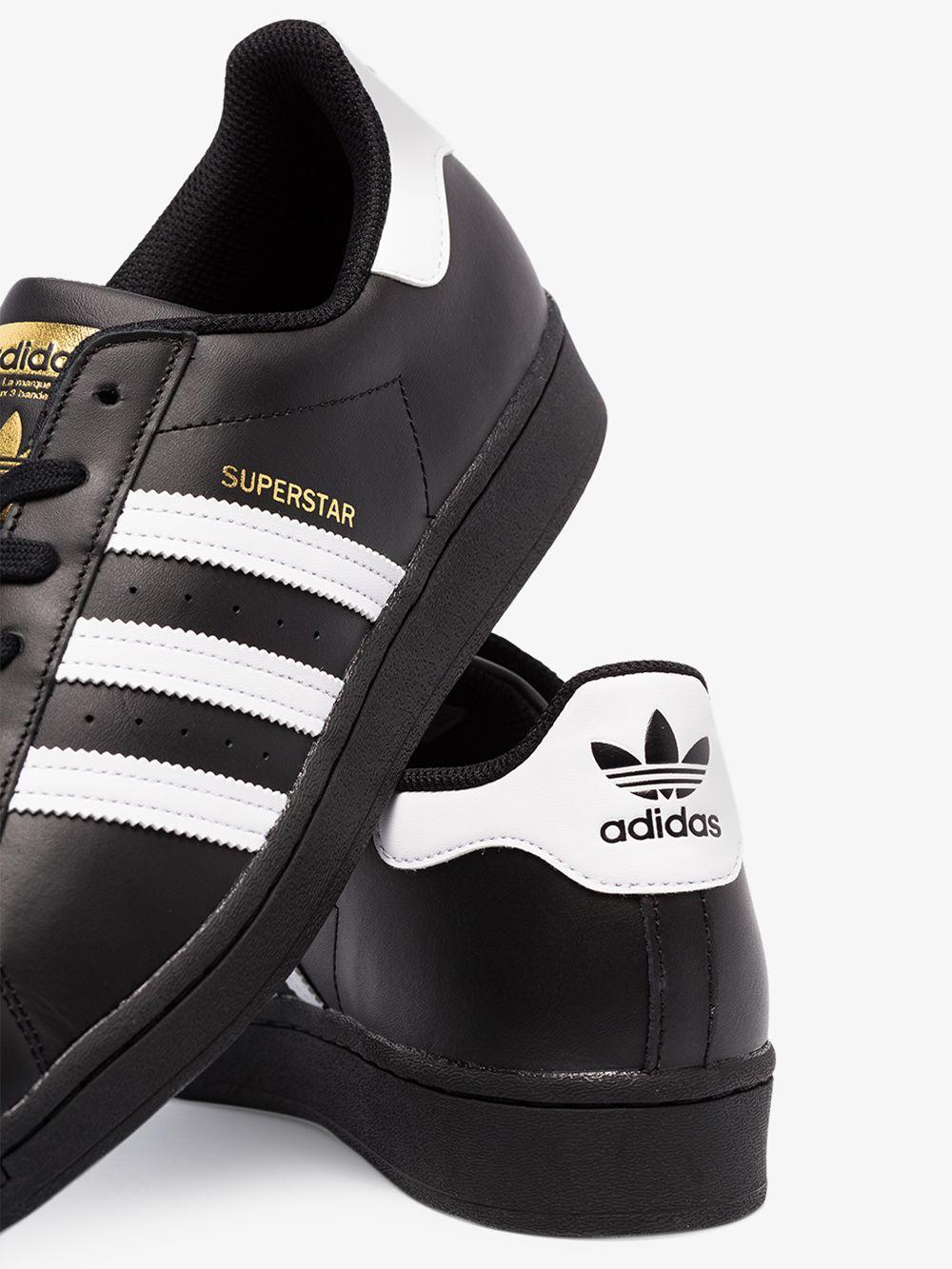 adidas superstar all black leather