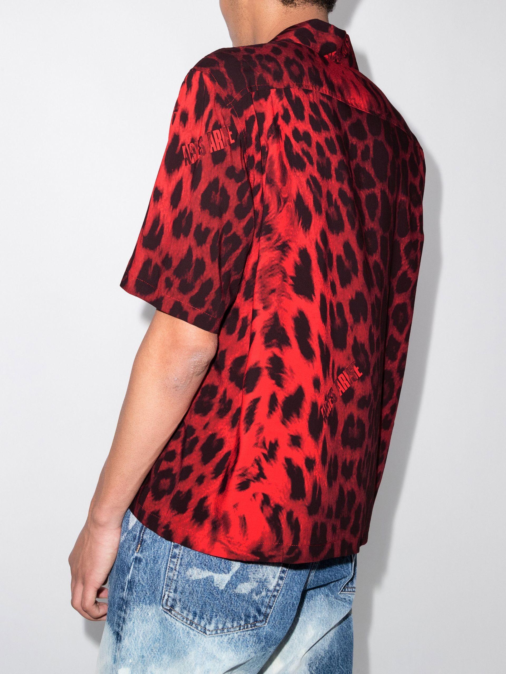 Boghandel Berri Suri Aries Leopard Print Shirt in Red for Men | Lyst