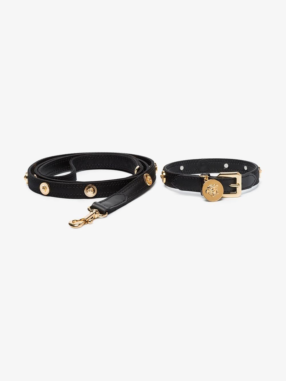 Versace Medusa Stud Collar And Leash Set in Black Lyst