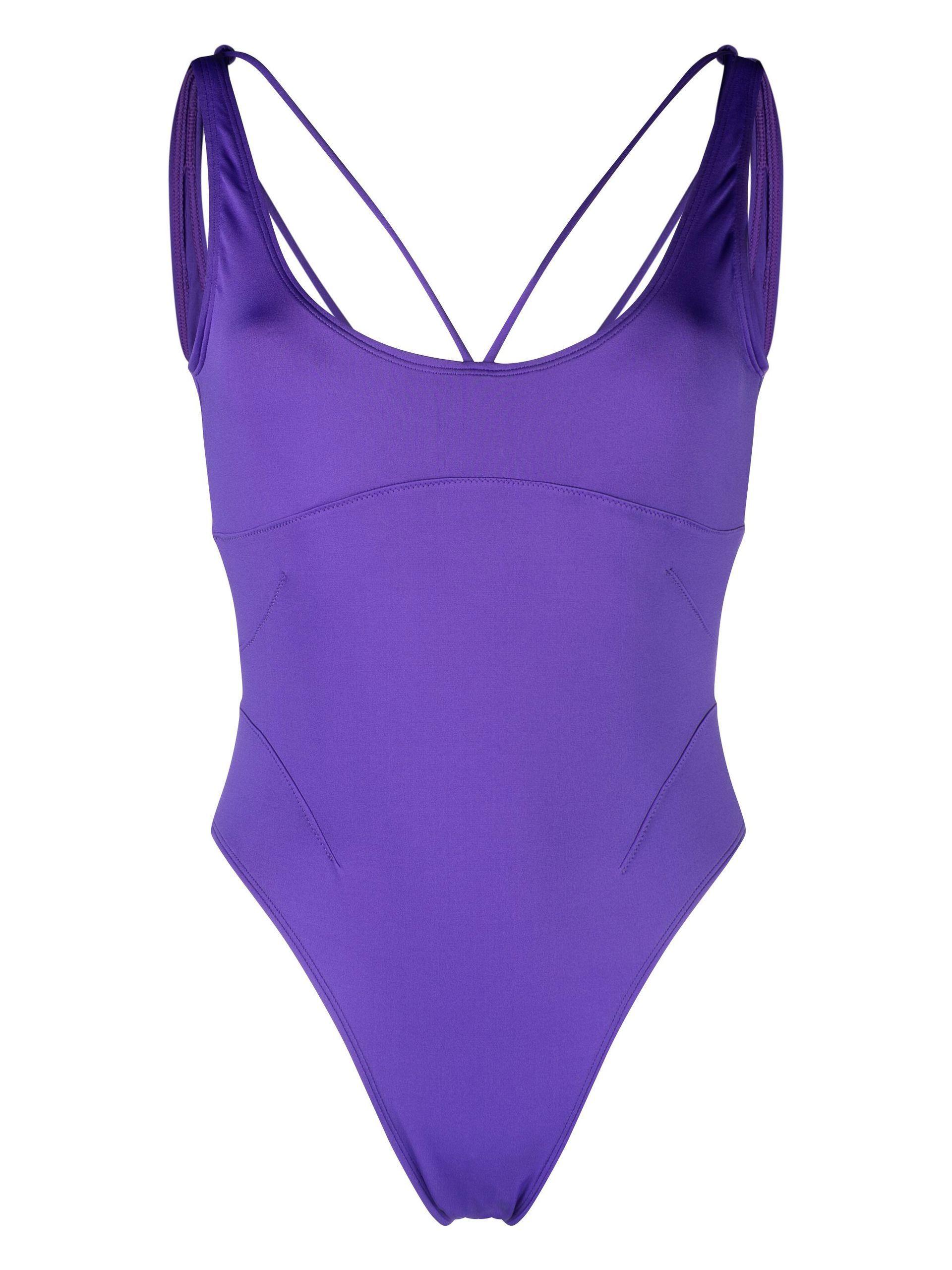 Jacquemus Logo-embellished Backless One-piece in Purple | Lyst