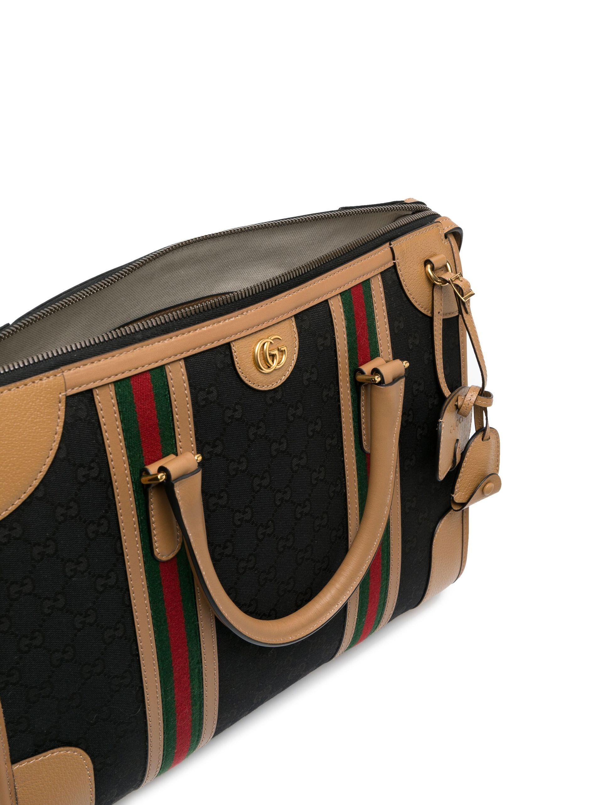 Gucci GG Small Duffle Bag With Web in Natural for Men
