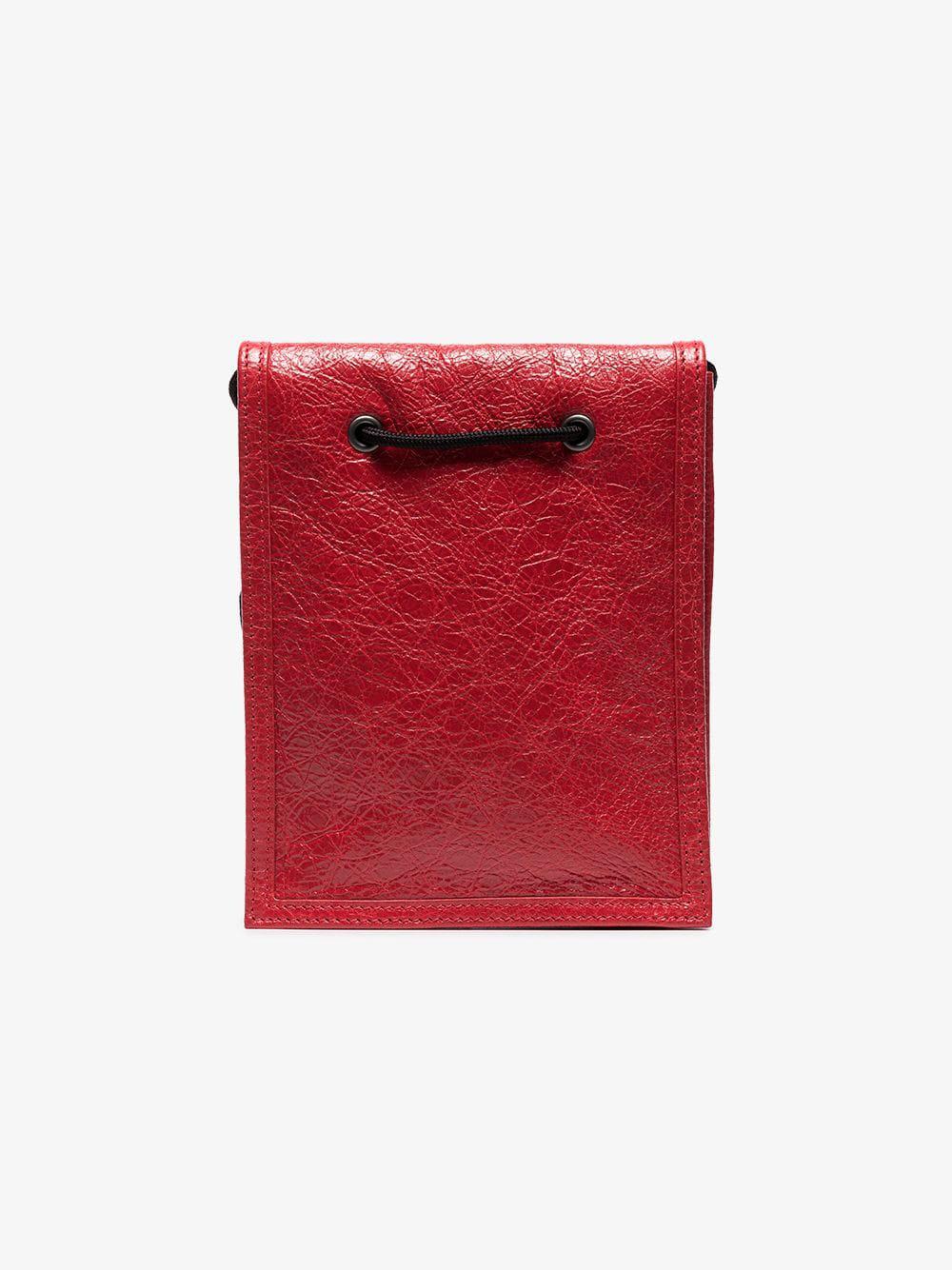 balenciaga red explorer pouch