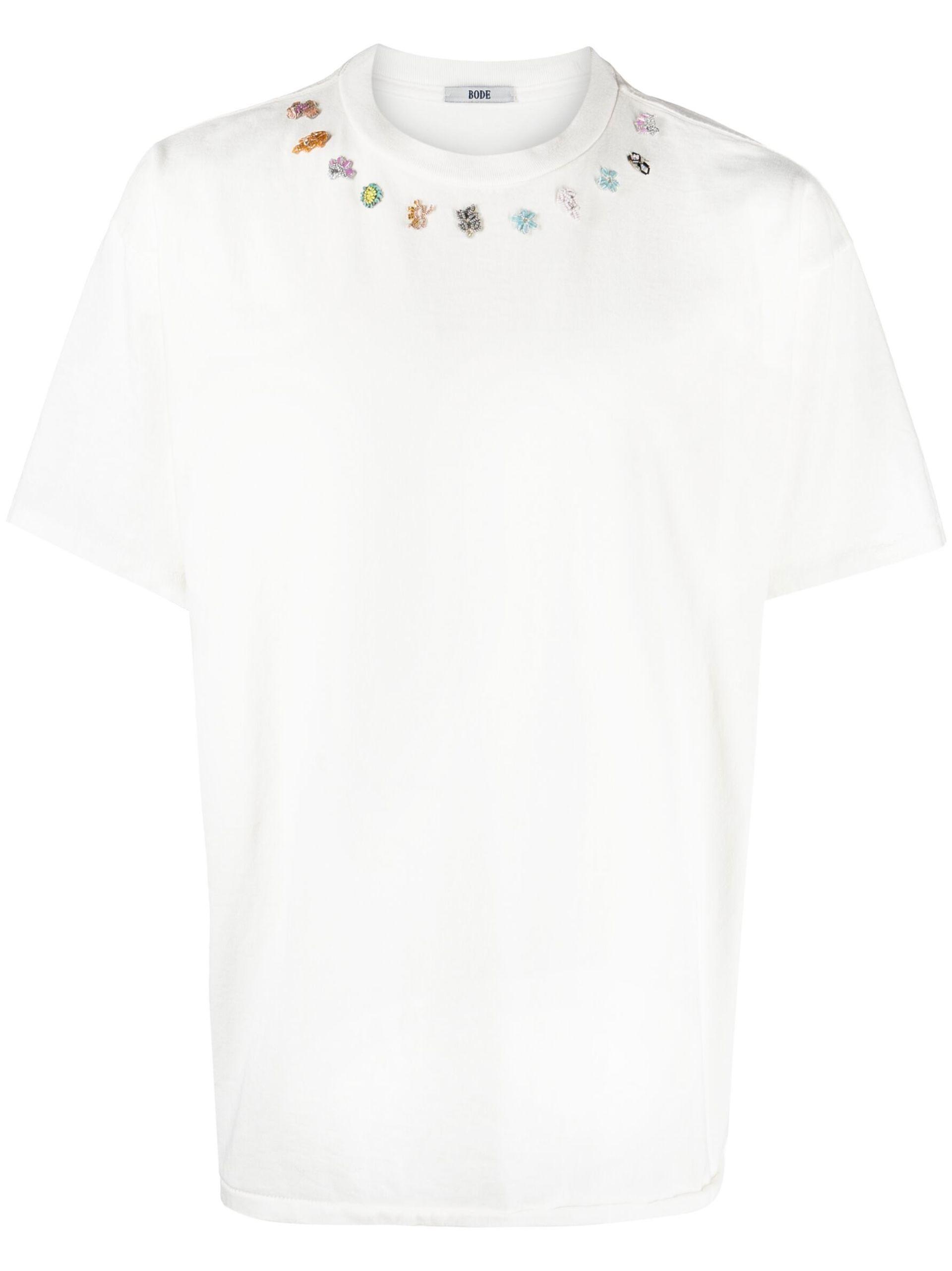 Tシャツ・カットソー BODE Embellished tulle Solarium shirt (MRF24SH039 ECMLT) Bode Men Embellished Tulle Solarium Shirt In Multicolor