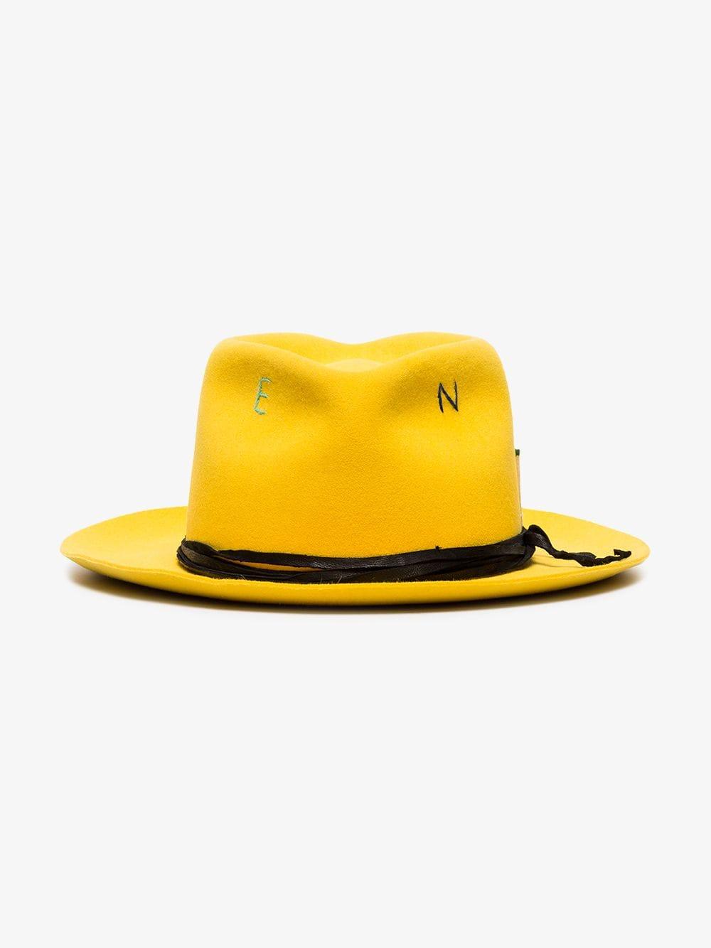 yellow fedora hat