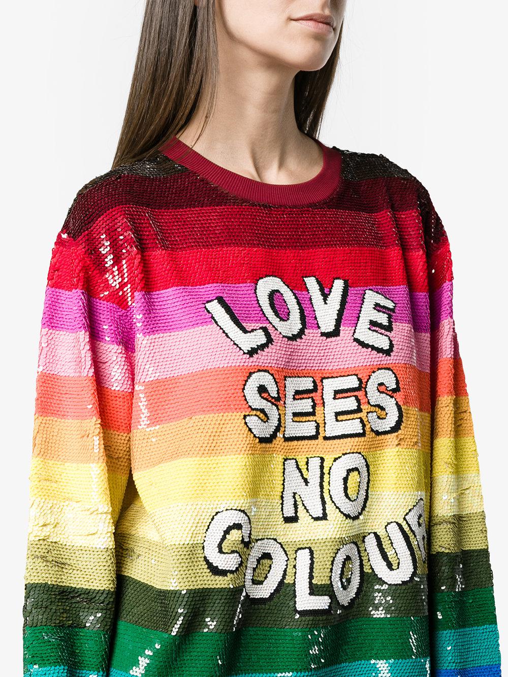 Ashish Love Sees No Colour Sequin-embellished Silk Top | Lyst UK