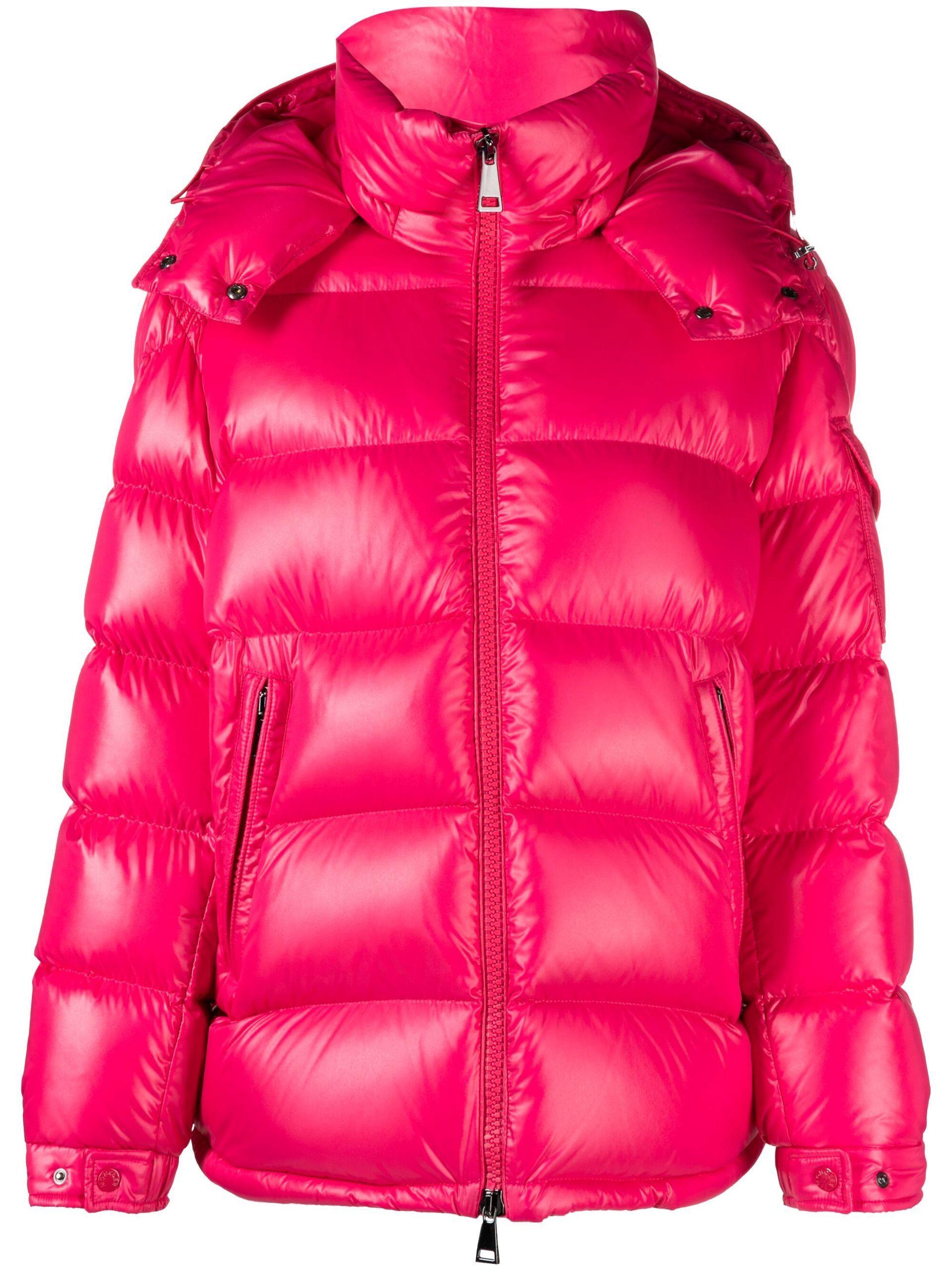 Moncler Maire Hooded Puffer Jacket in Pink | Lyst