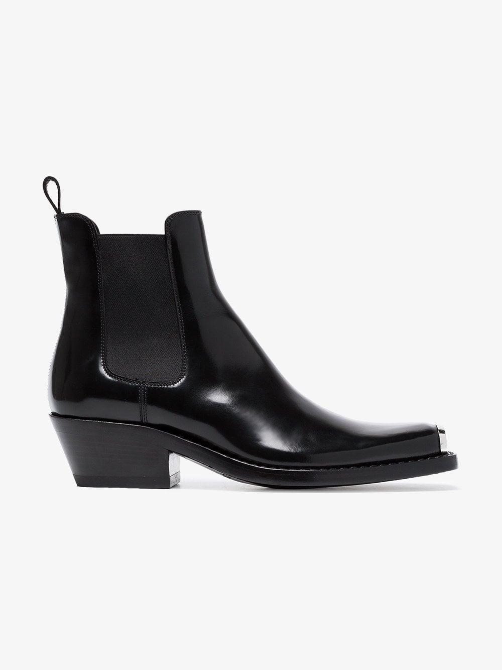 CALVIN KLEIN 205W39NYC Claire 40 Western Ankle Boots in Black | Lyst