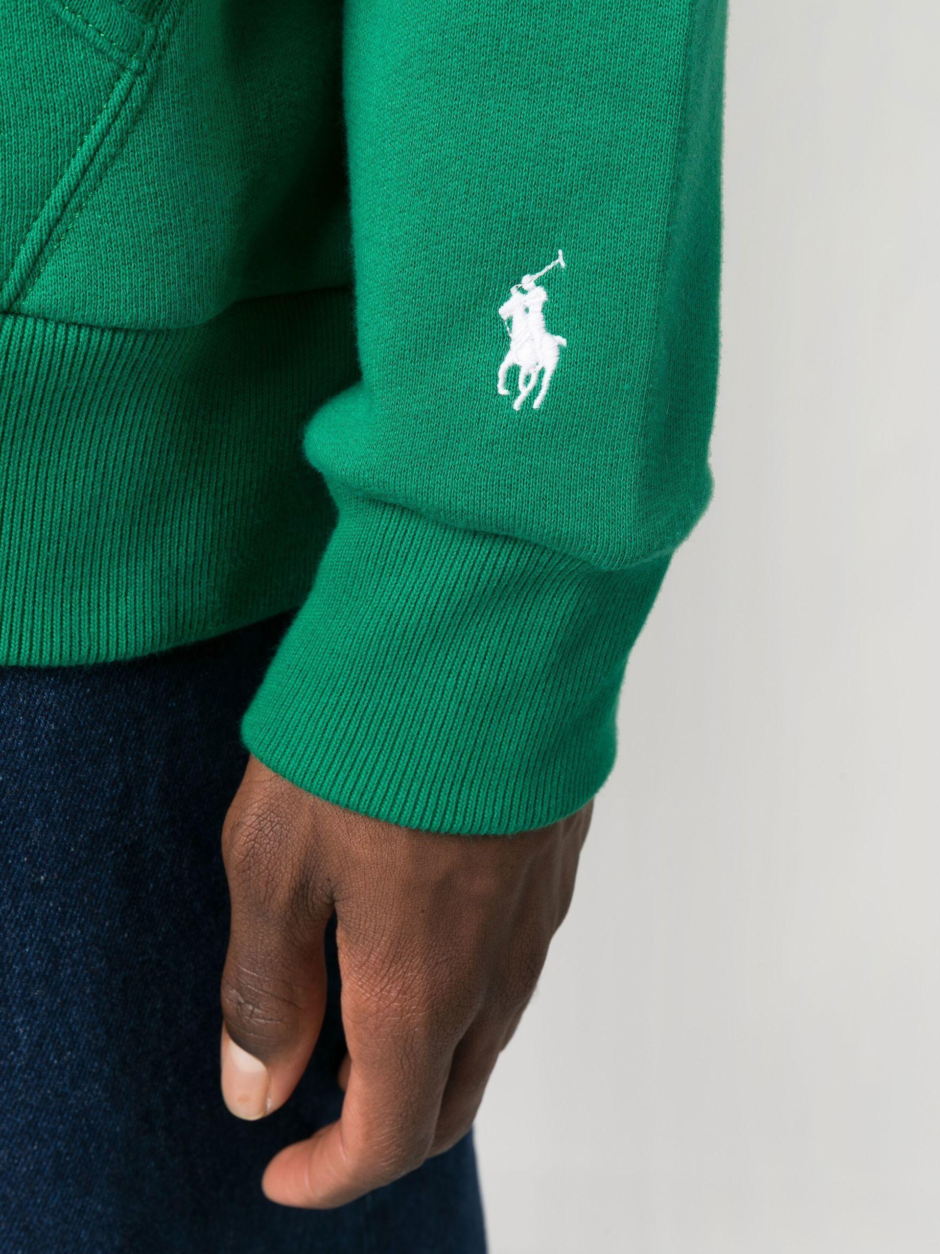 Polo Ralph Lauren Logo Fleece Rugby Sweatshirt in Green for Men | Lyst