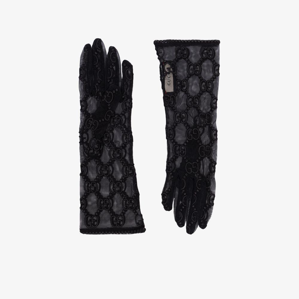 Gucci GG Logo Macrame Lace Gloves in Black Lyst
