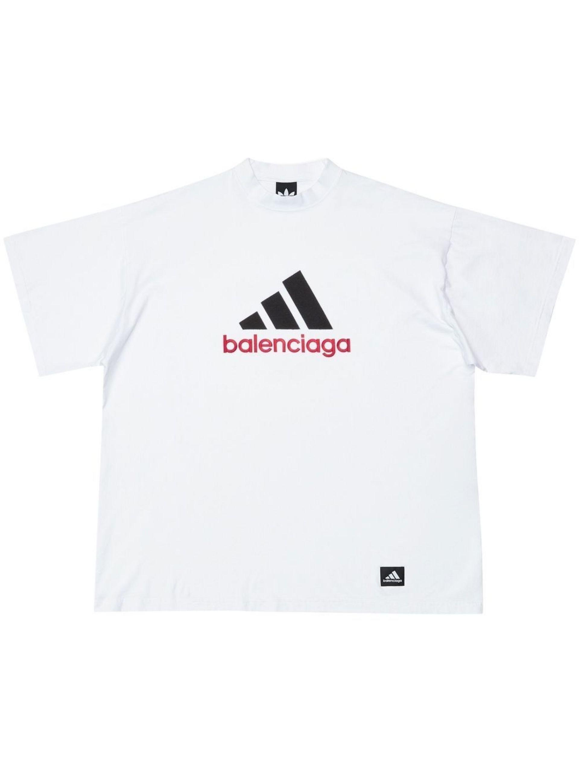 Balenciaga X Adidas Logo-print T-shirt in White for Men | Lyst