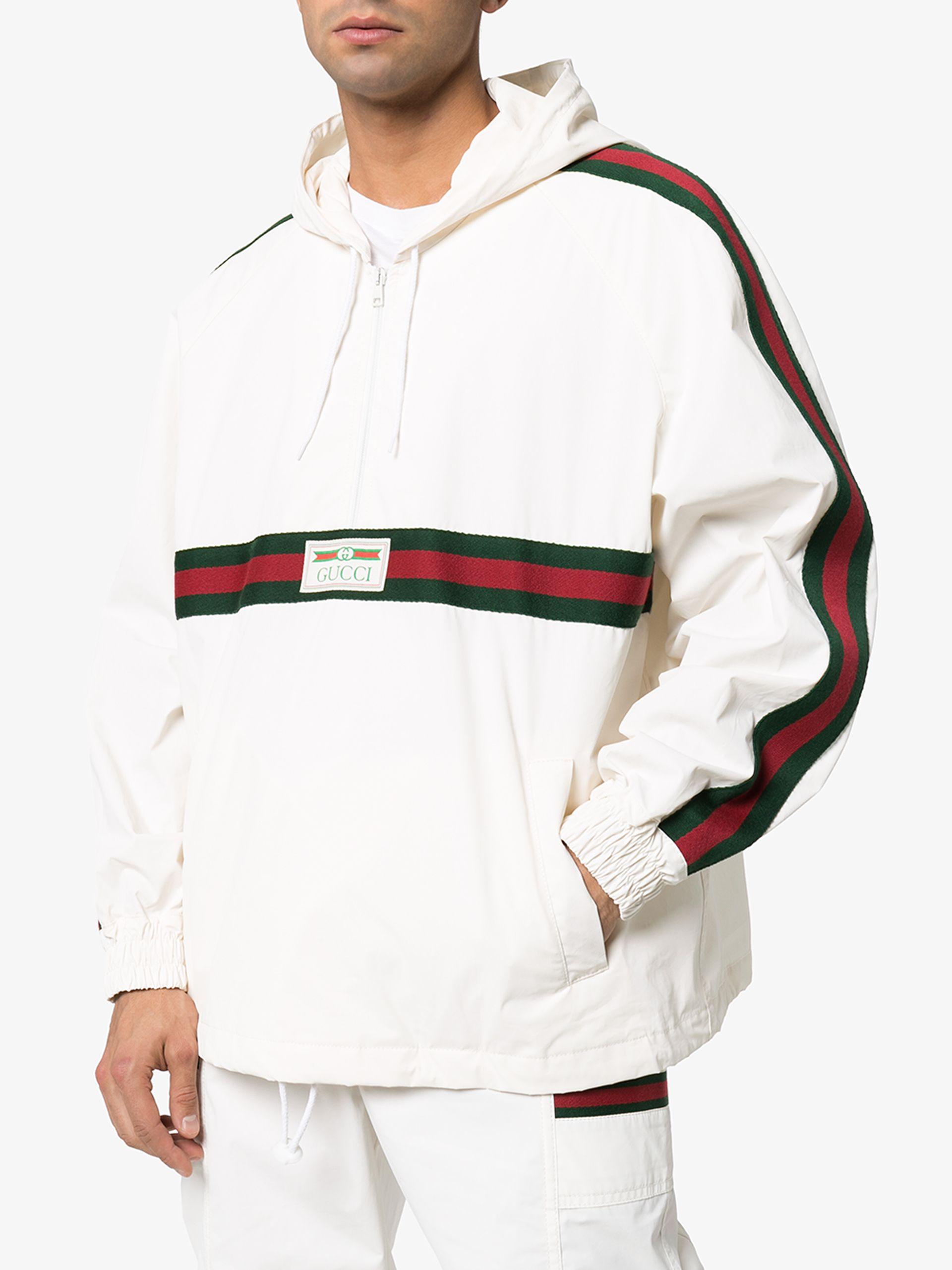 cotton canvas windbreaker with gucci label