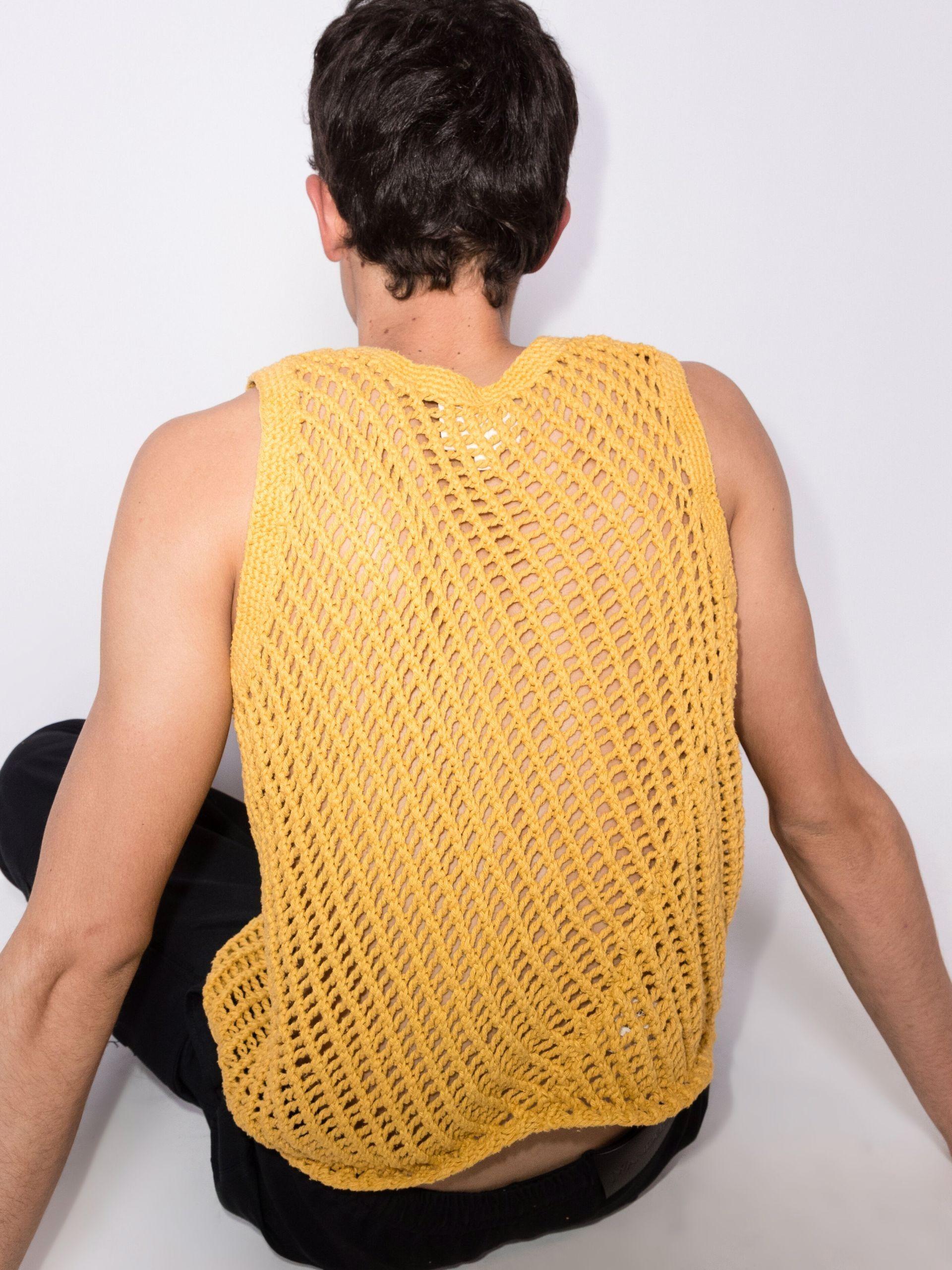 Nicholas Daley Open Knit Cotton Vest Top in Yellow for Men | Lyst