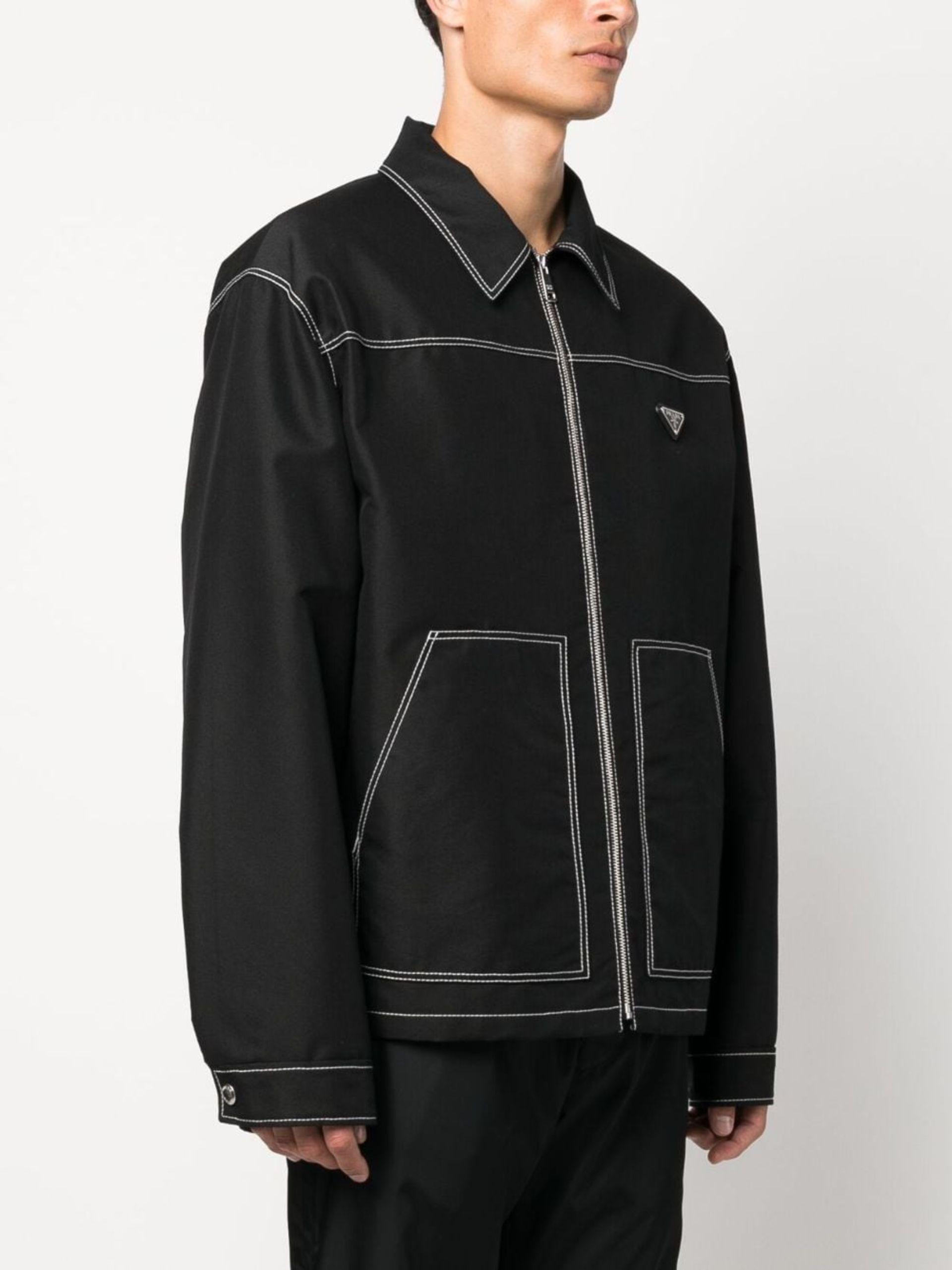Prada pinstripe wool shirt jacket - Brown