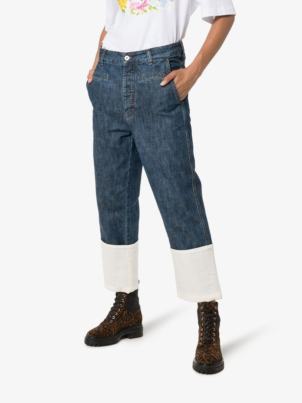 Loewe Denim Fisherman Cropped Jeans in Blue - Lyst