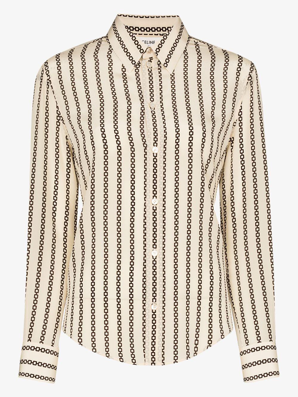 Celine Chain Print Silk Shirt in 