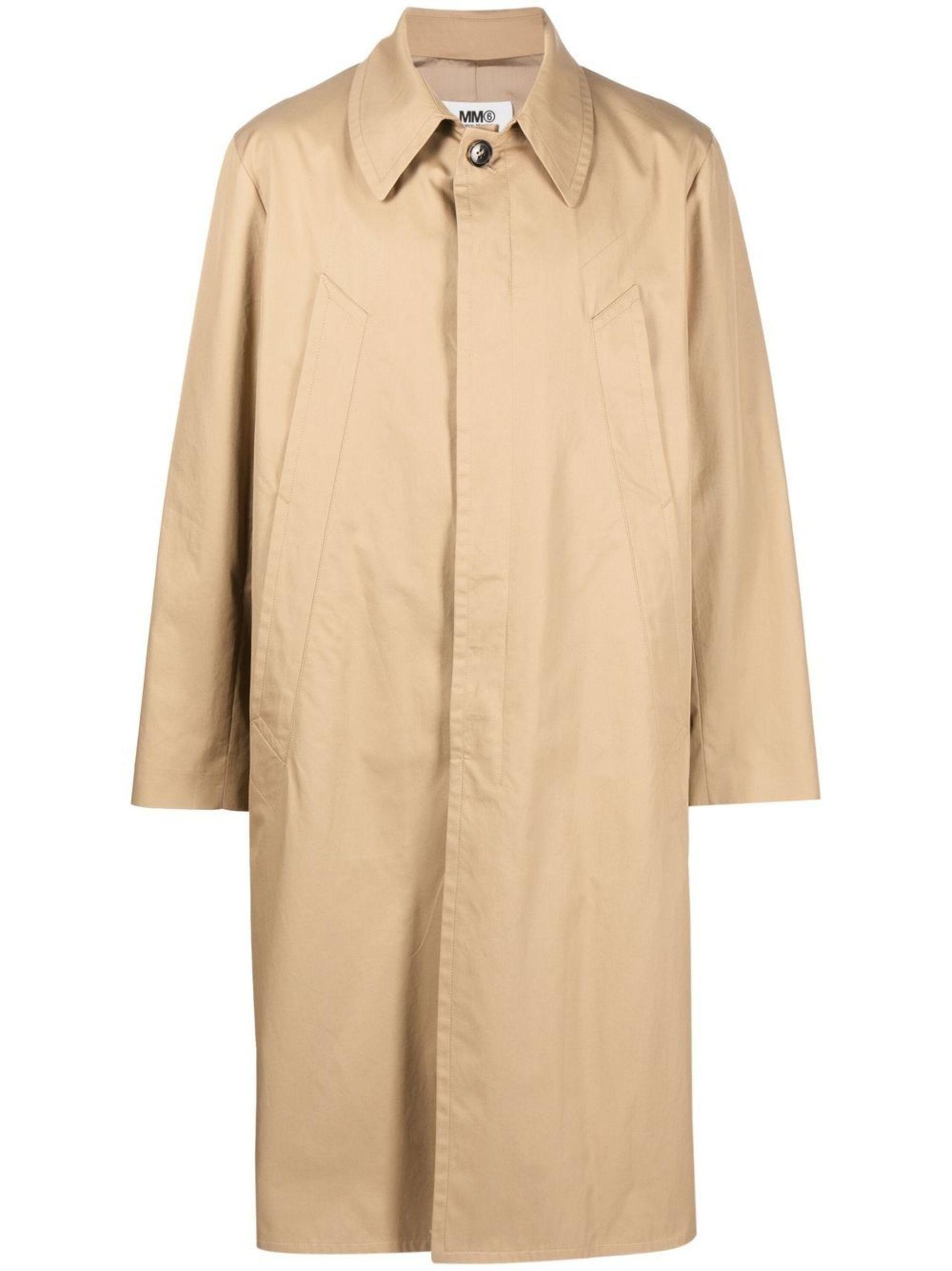 Mens single breasted sale trench coat