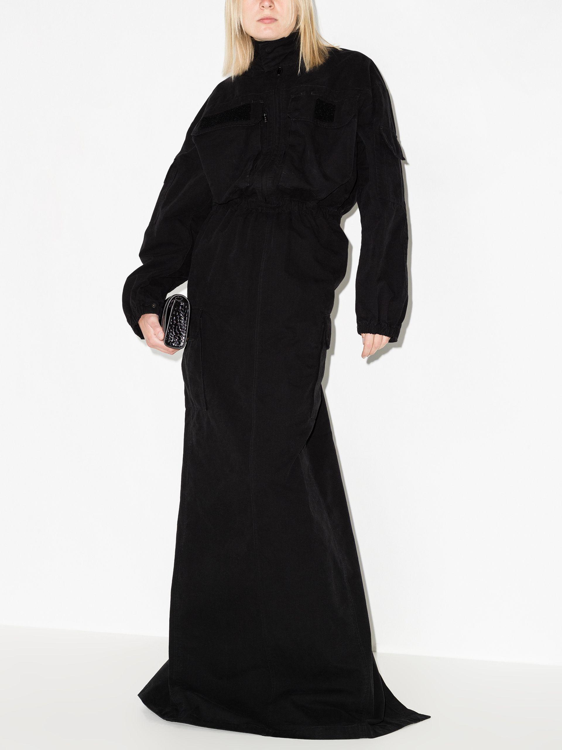 Balenciaga Cargo Maxi Dress in Black | Lyst