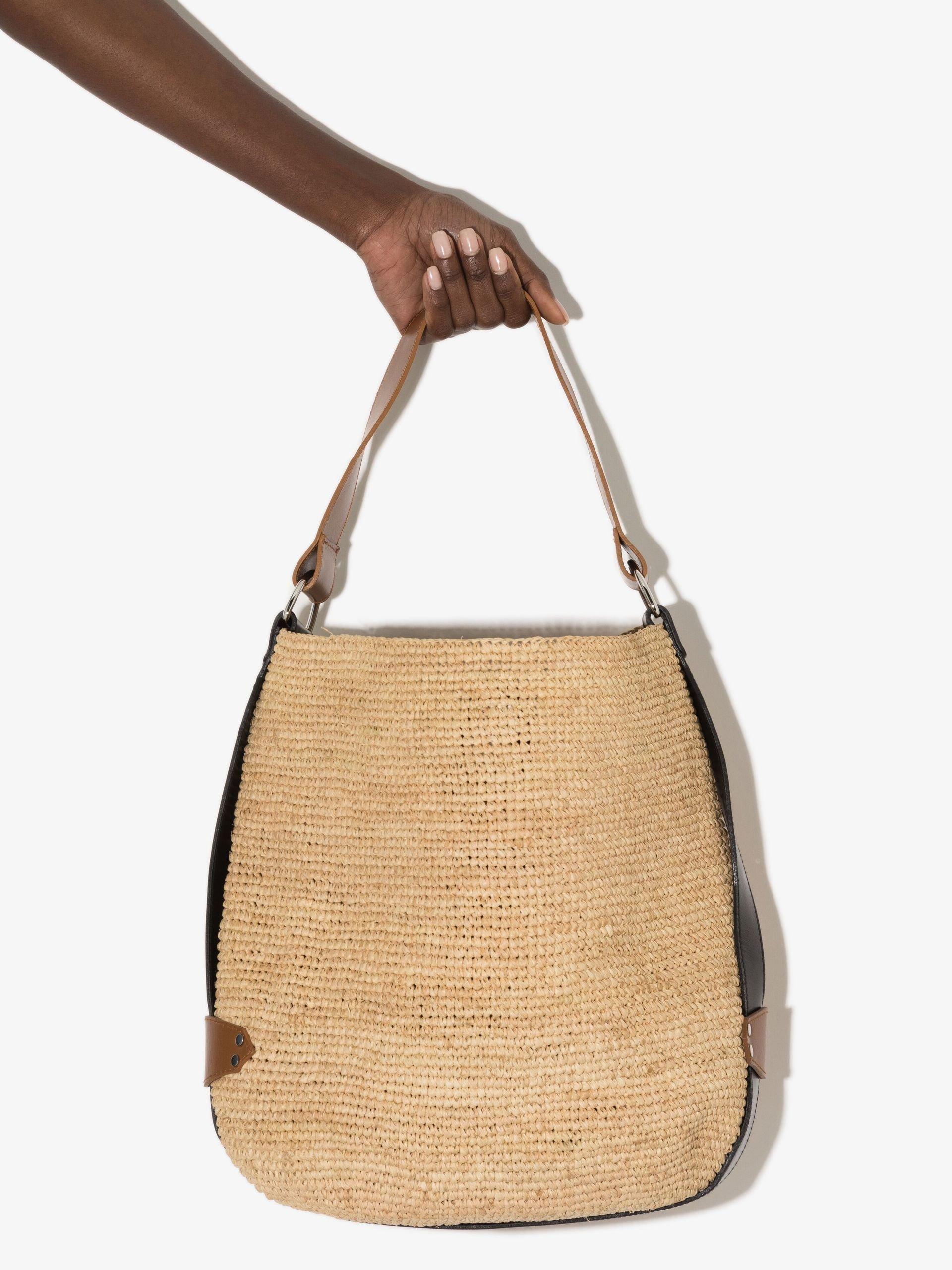 Isabel Marant Neutral Bayia Raffia Bucket Bag Lyst