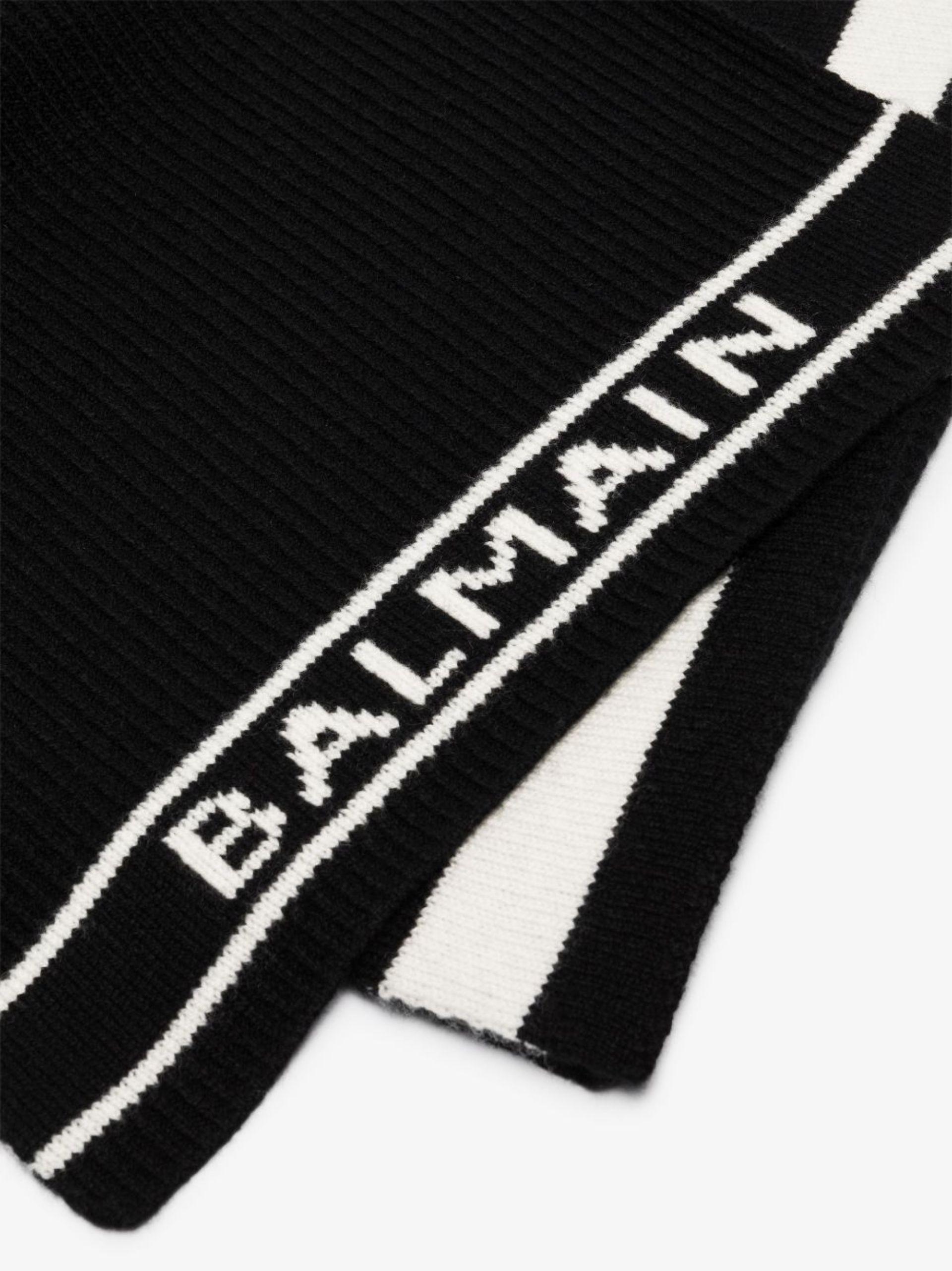 Balmain Logo-intarsia Wool-cashmere Scarf - Women's - Wool/cashmere in  Black | Lyst