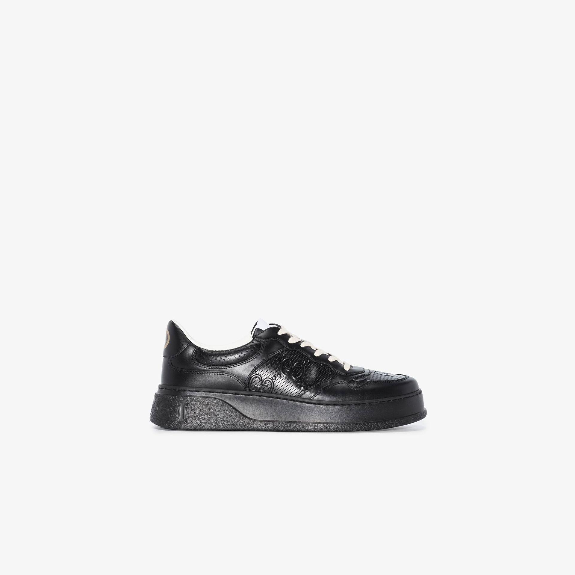 Gucci gg Embossed Low-top Leather Sneakers in Black for Men | Lyst