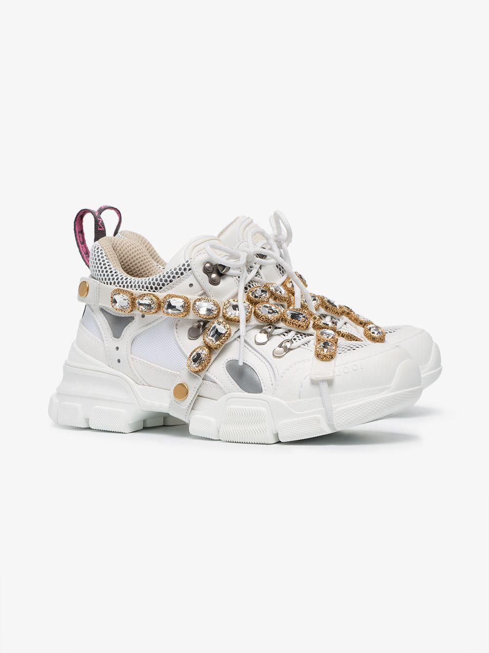 gucci flashtrek sneakers with removable crystals