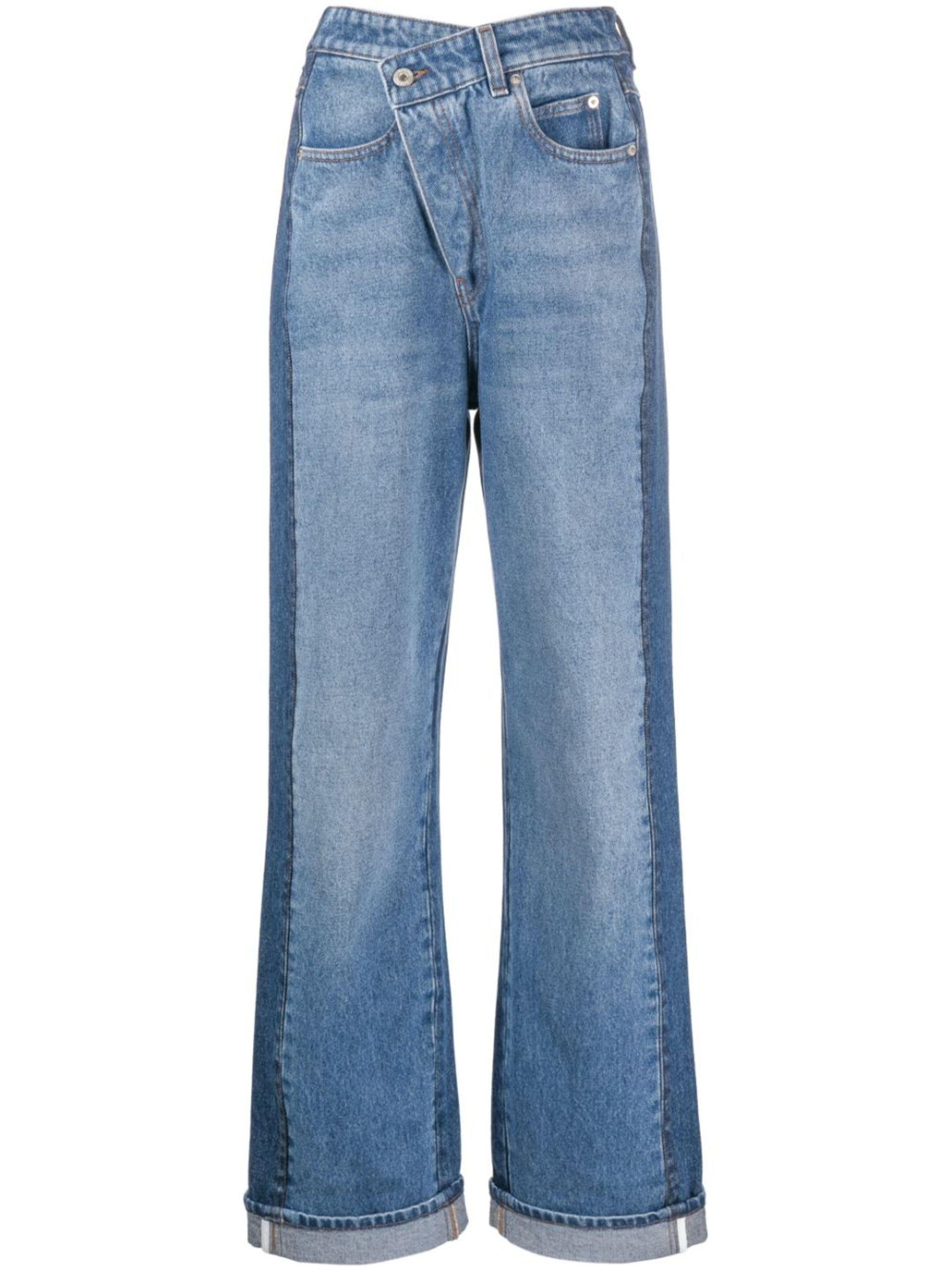 Loewe Two-tone Deconstructed Jeans in Blue | Lyst