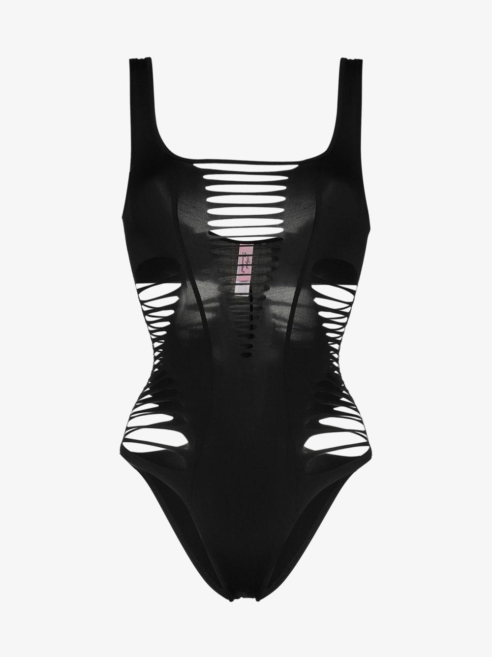 Agent Provocateur Synthetic Dakotta Slashed Swimsuit in Black - Save 2% ...