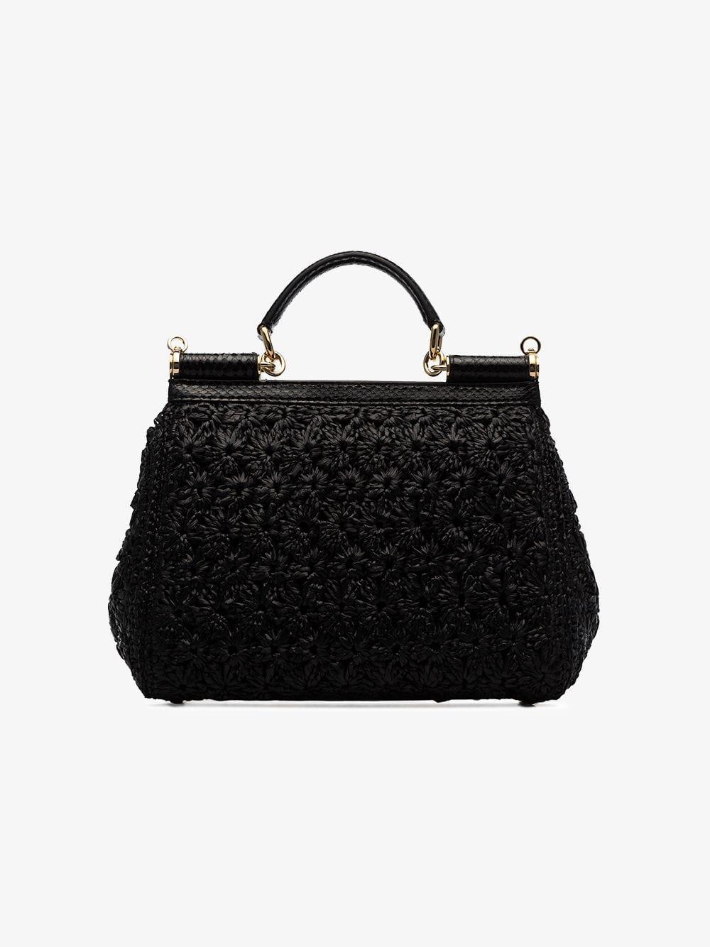【関税&送料込】Dolce & Gabbana Back Raffia Medium Sicily Ha NWT RARE Auth. DOLCE & GABBANA Sicily Medium Raffia Crochet