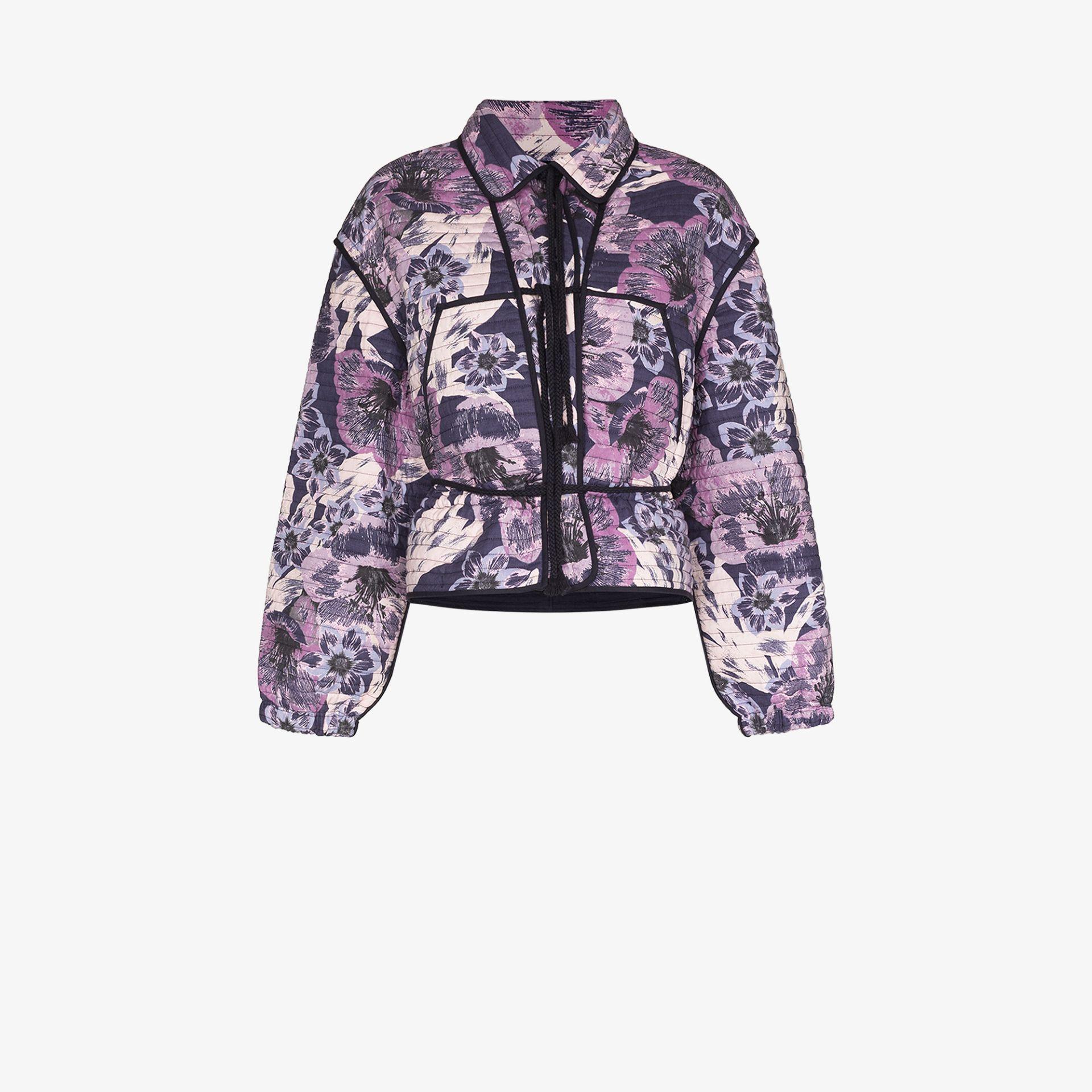 Étoile Isabel Marant Cotton Haines Floral Quilted Jacket in Purple - Lyst