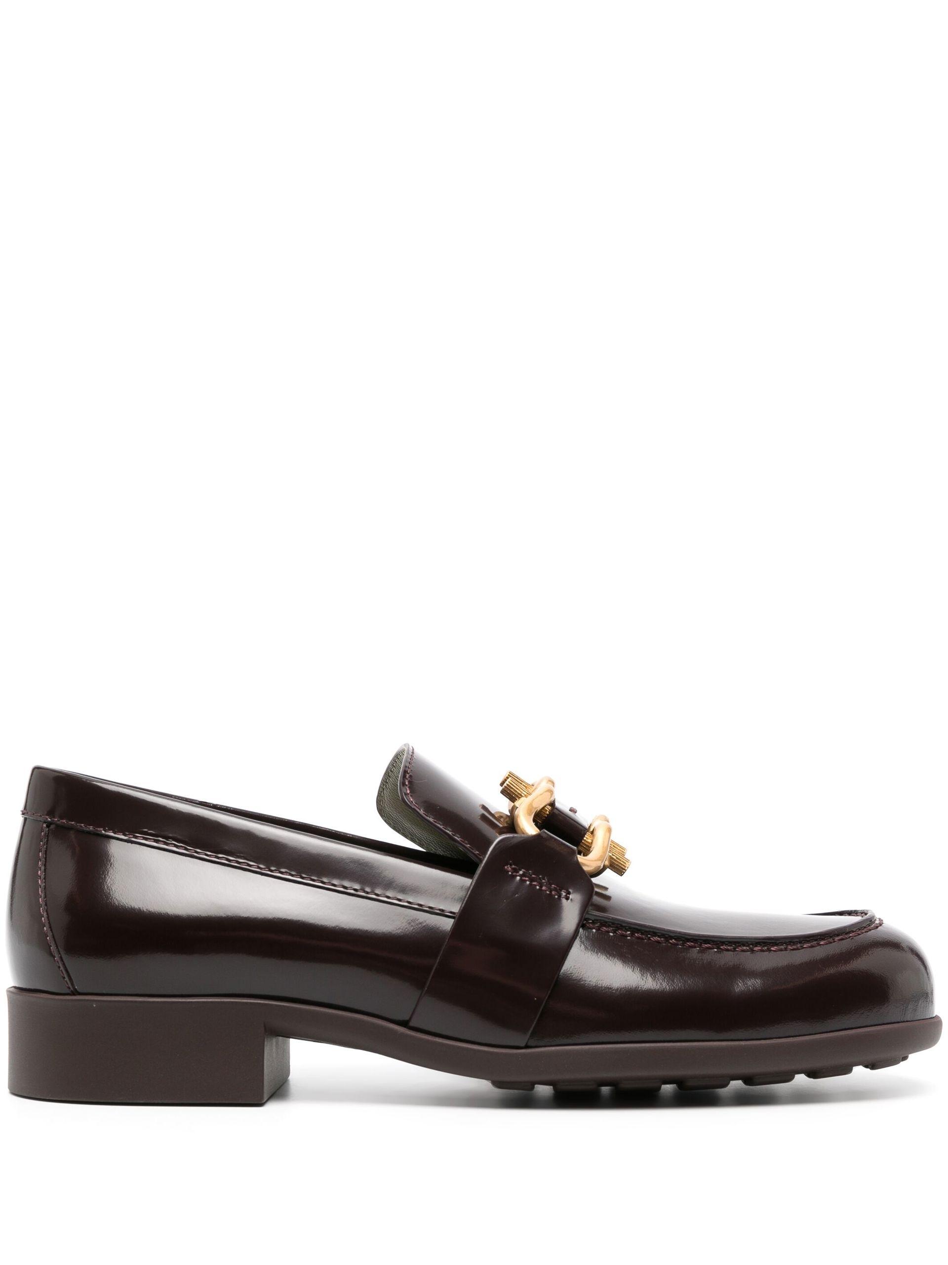 Bottega Veneta Black Madame Chain Leather Loafers - Women's - Patent Calf  Leather/calf Leather/rubber | Lyst