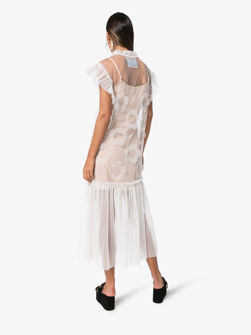 Viktor Rolf Tulle Appliqued Midi Dress In White Lyst