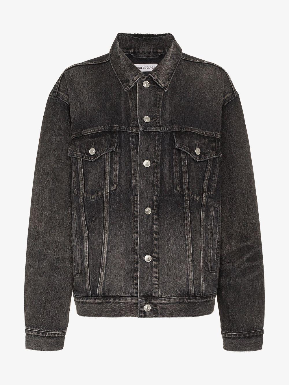 Balenciaga Logo Print Denim Jacket in 