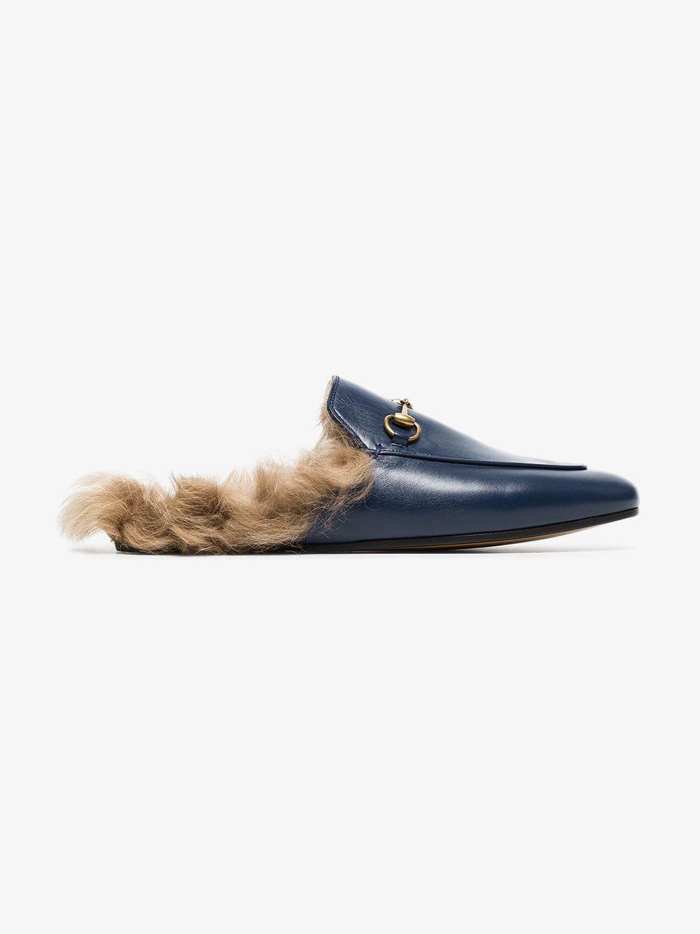 backless fur loafers