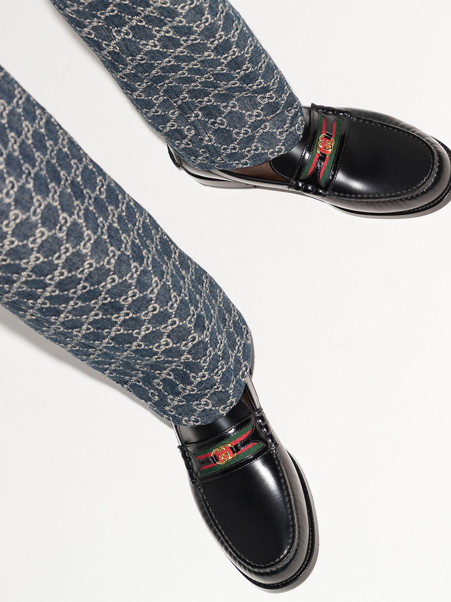 Gucci Kaveh Leather Loafers in Black 