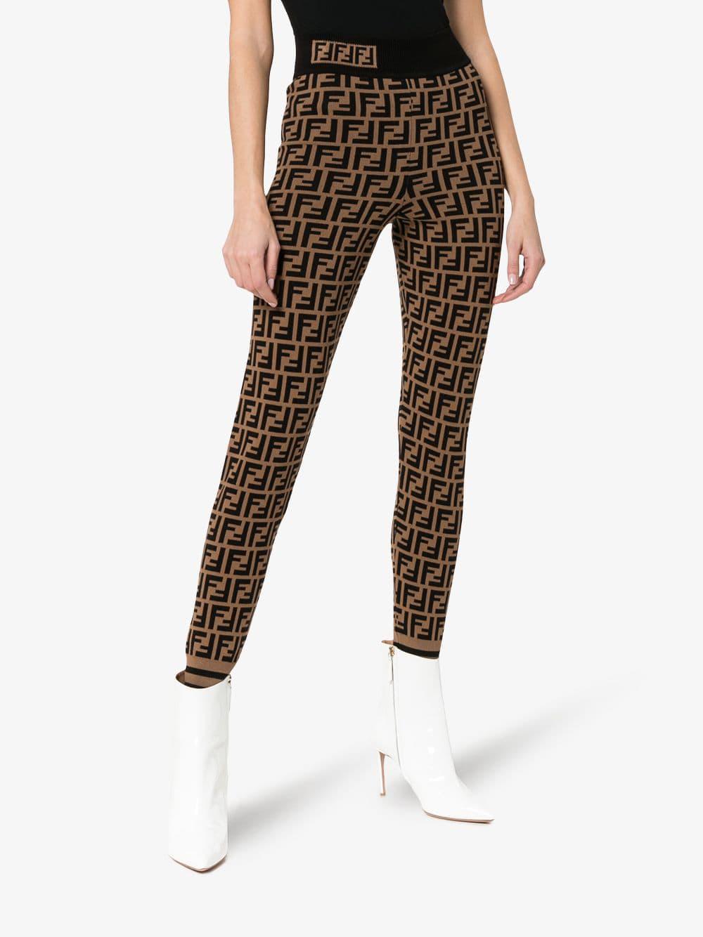 Fendi Synthetic Logo Knit Leggings in 