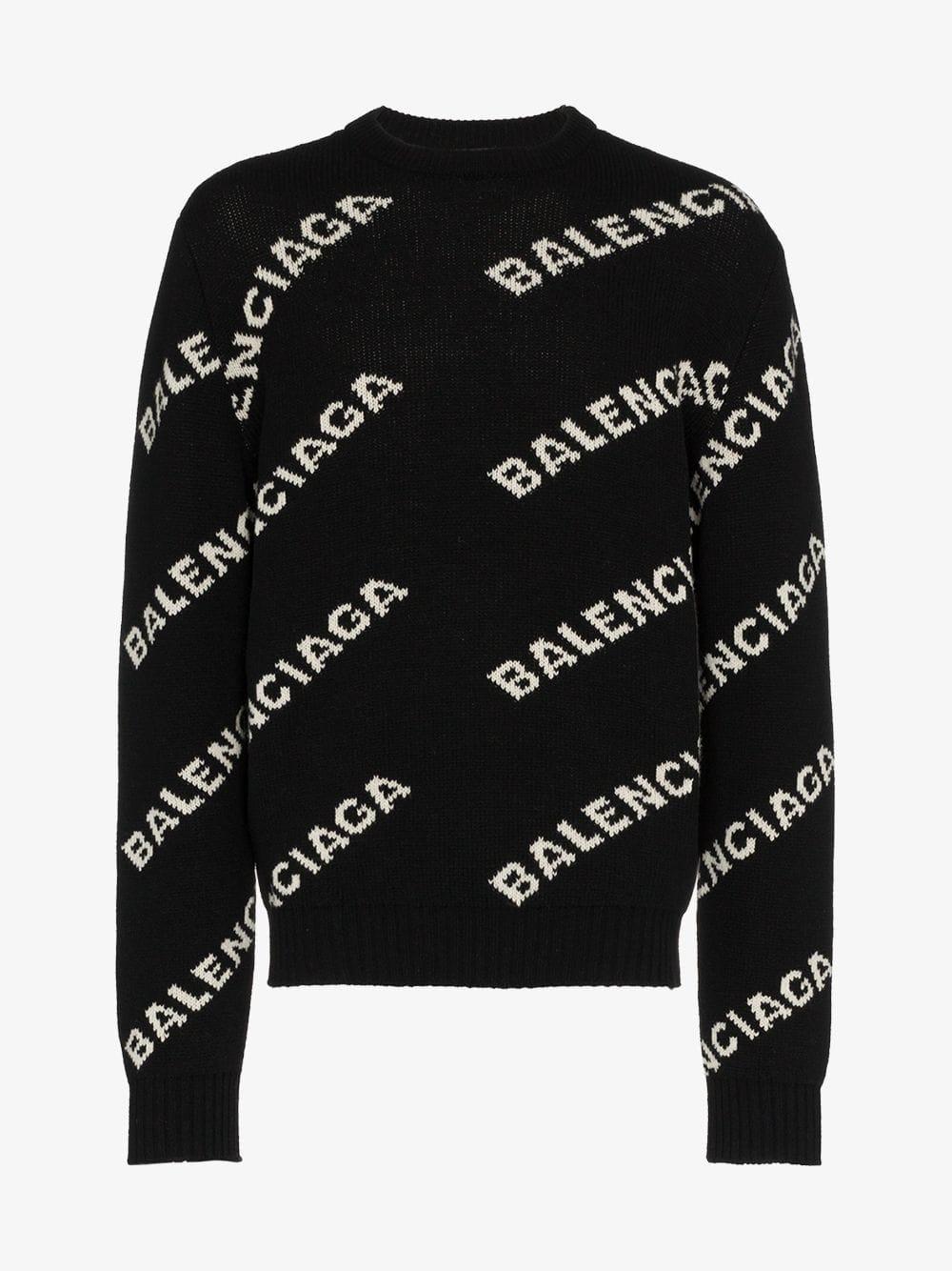 jord Arashigaoka Hele tiden Balenciaga Logo Sweater in Black for Men | Lyst