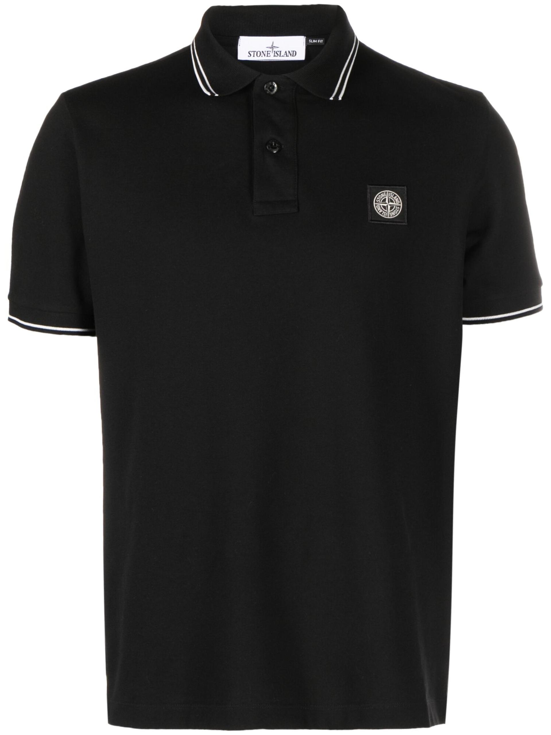 Stone Island Compass-patch Tipped Polo Shirt in Black for Men | Lyst