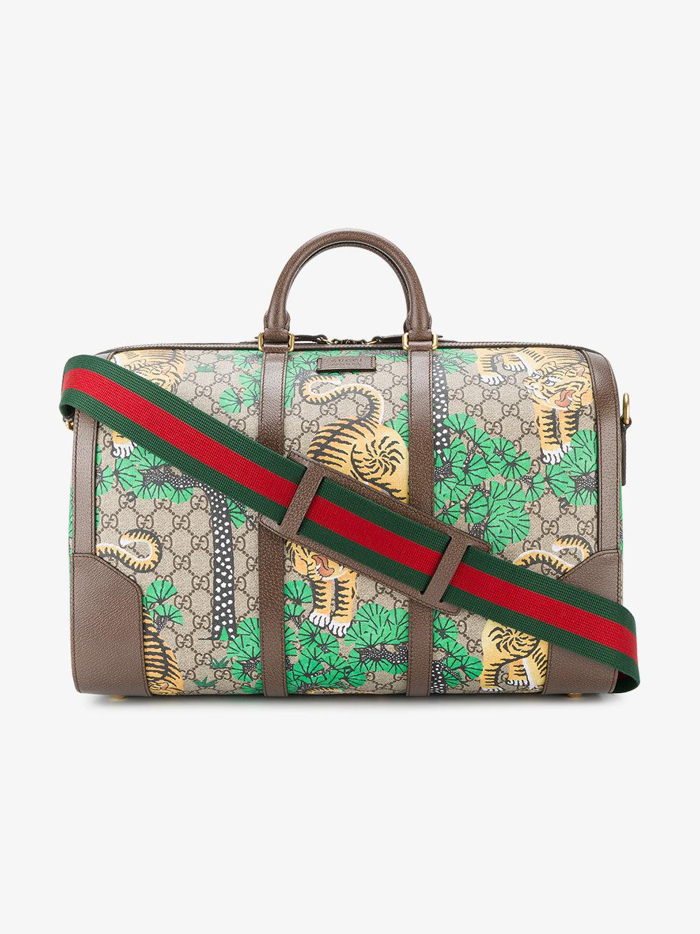 Gucci Bengal Gg Supreme Duffle Bag in Brown for Men | Lyst