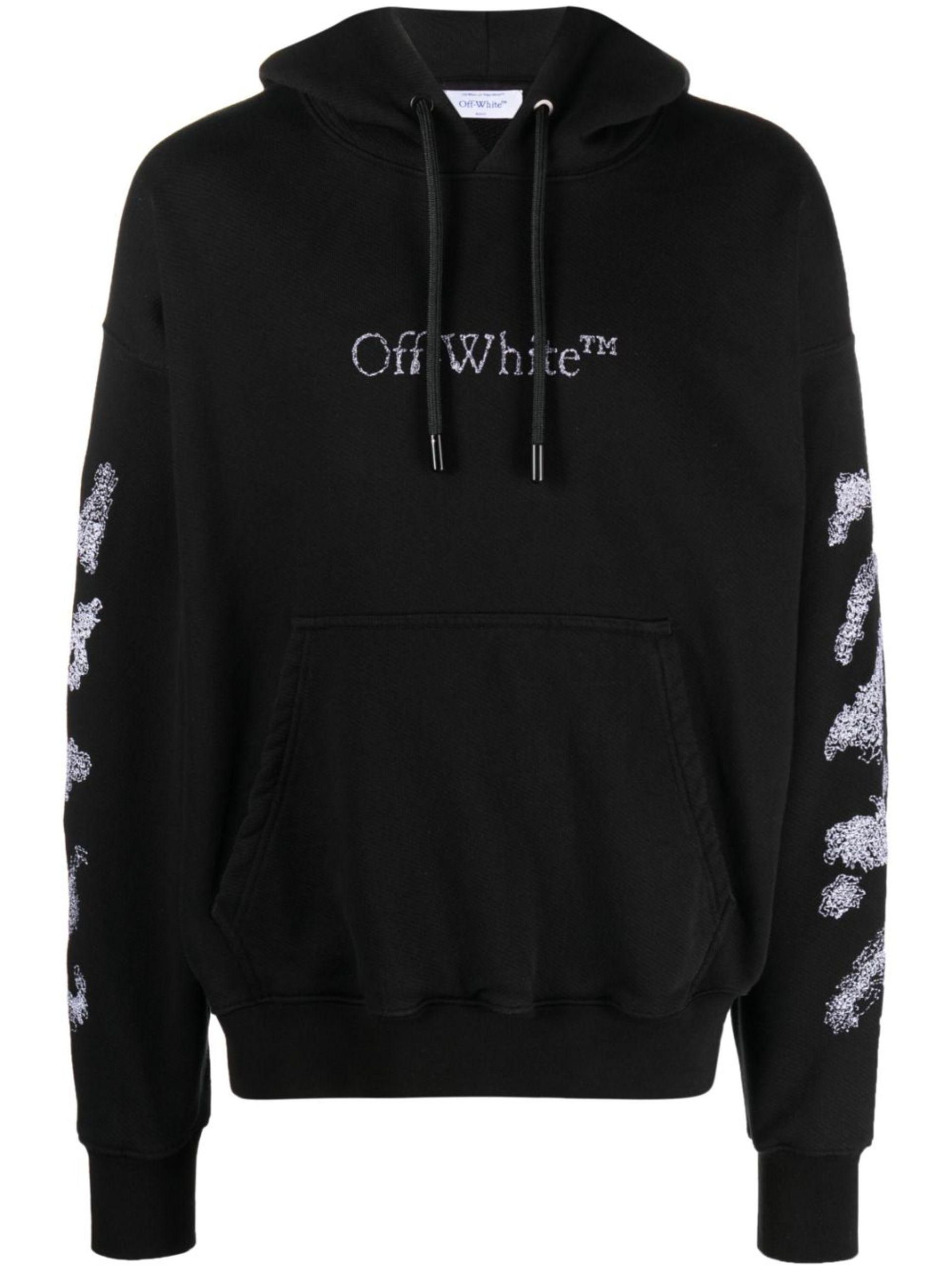 Off White c o Virgil Abloh Diag Stripe embroidered Cotton Hoodie