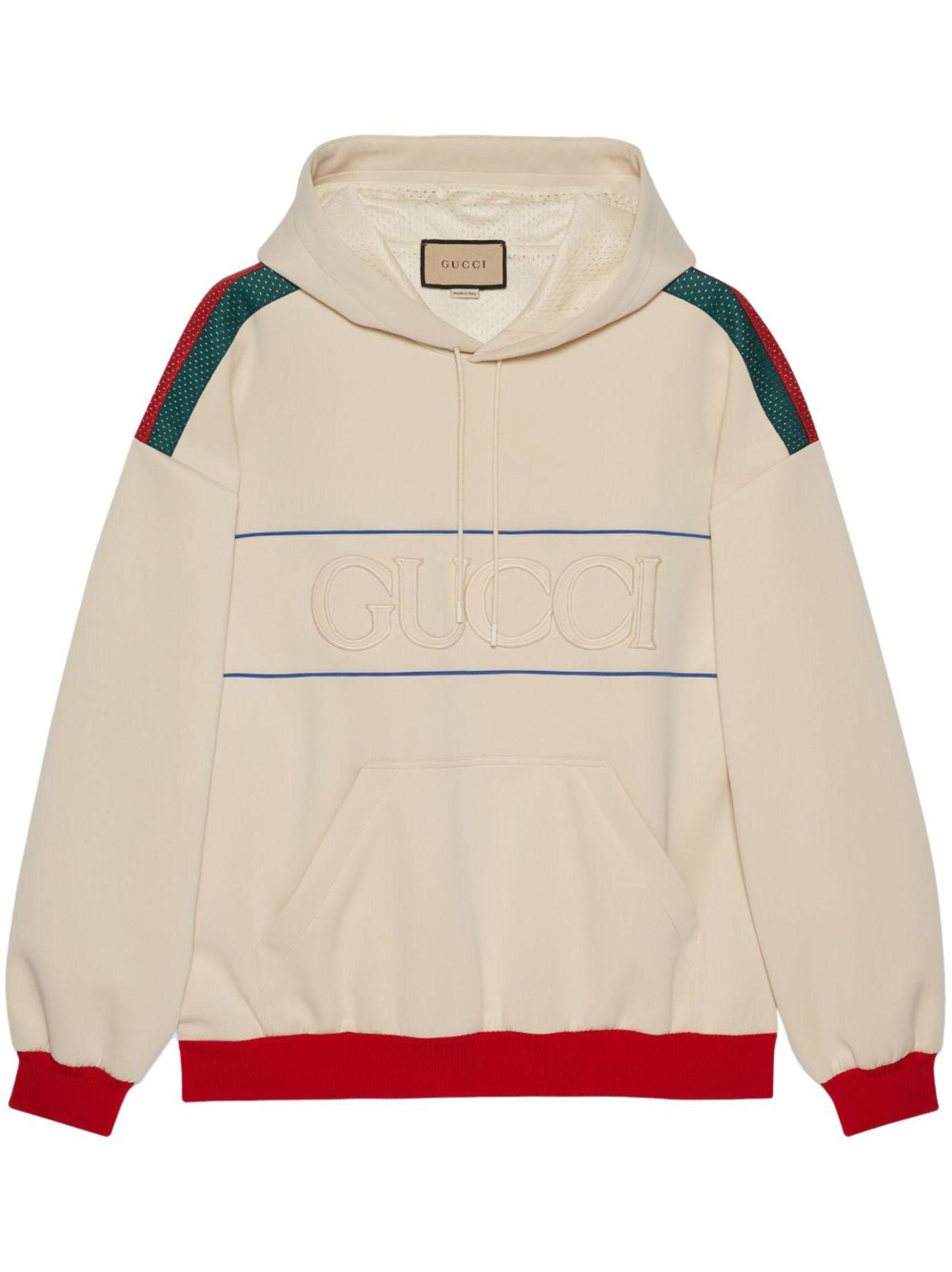 Gucci - Men - Webbing-Trimmed logo-print Stretch-jersey Hooded Jacket Neutrals - M