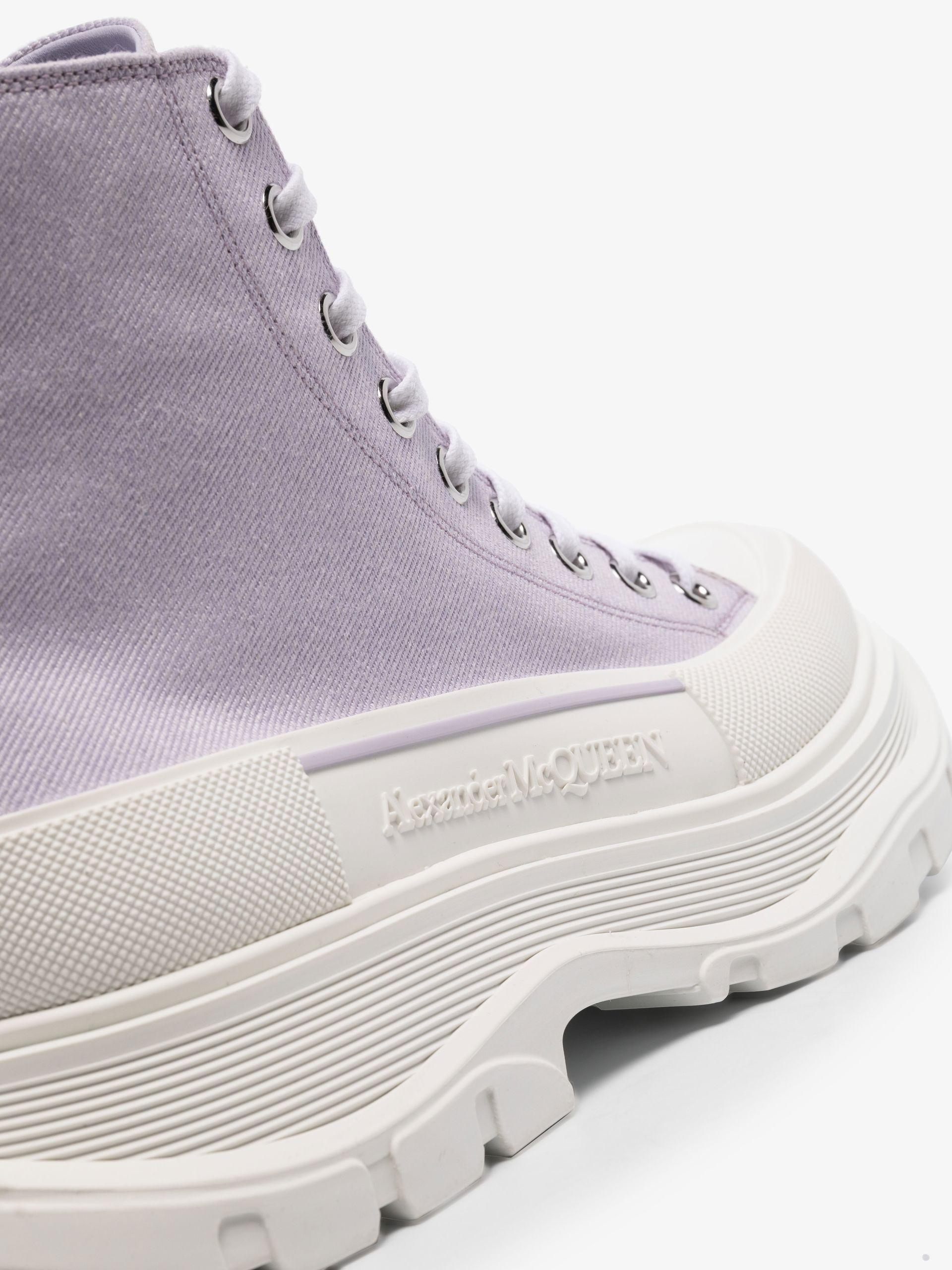Alexander McQueen Tread Slick High Top Canvas Sneakers in Purple 