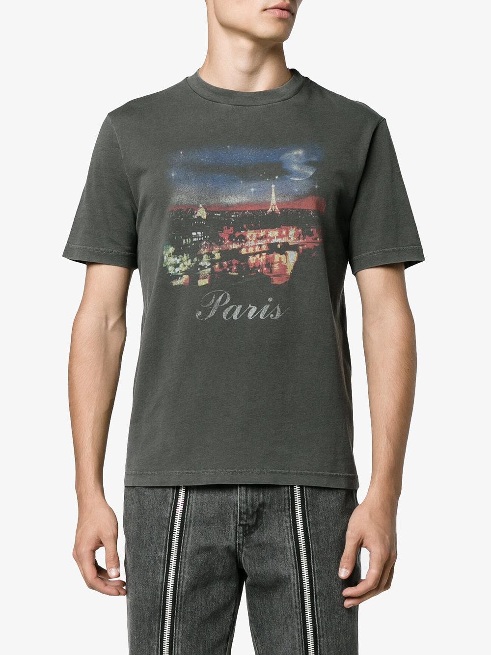 Balenciaga Cotton Paris Printed T-shirt in Grey (Gray) for Men | Lyst