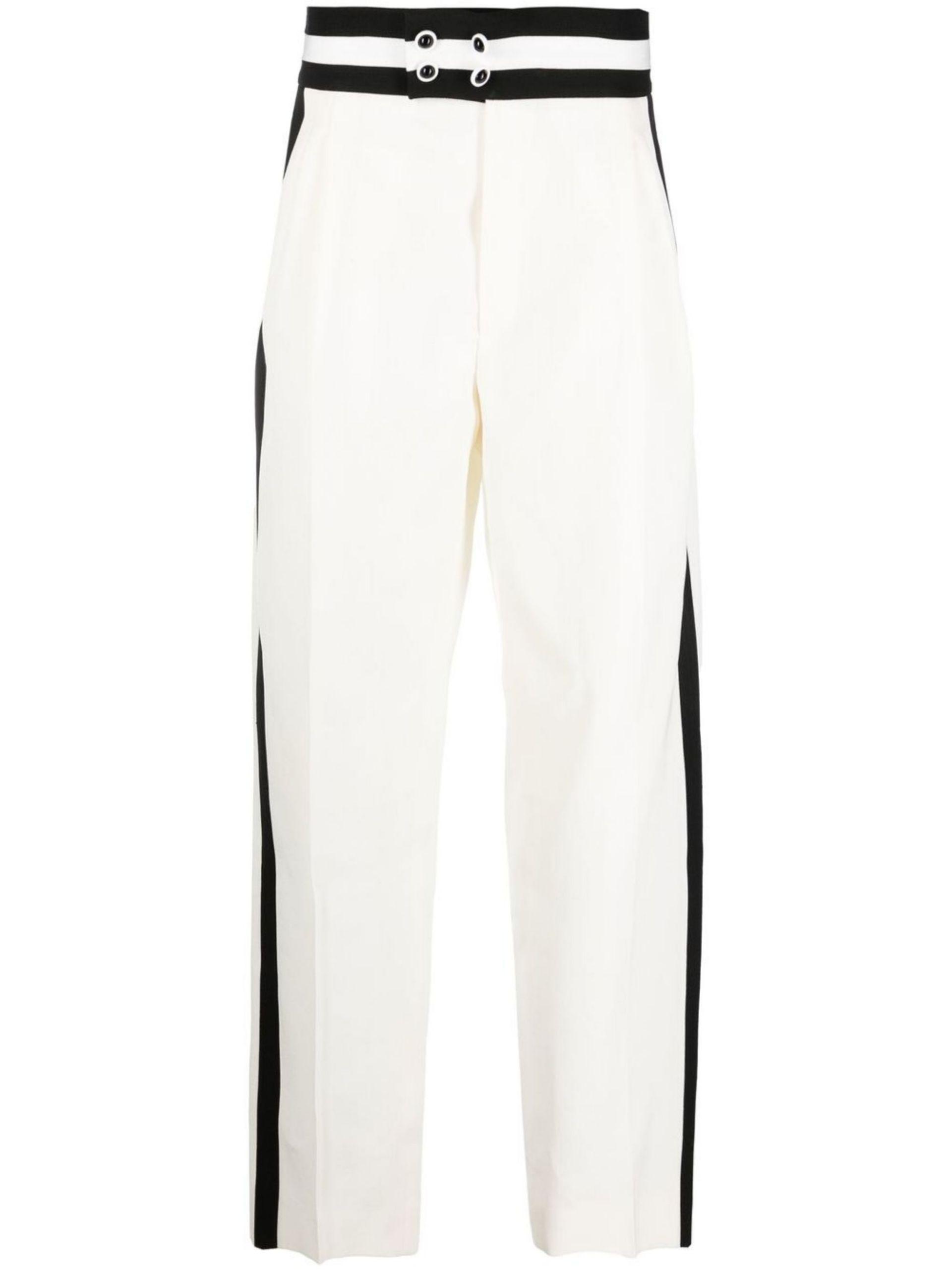 CASABLANCA Side Stripe Wide-leg Trousers in White for Men | Lyst