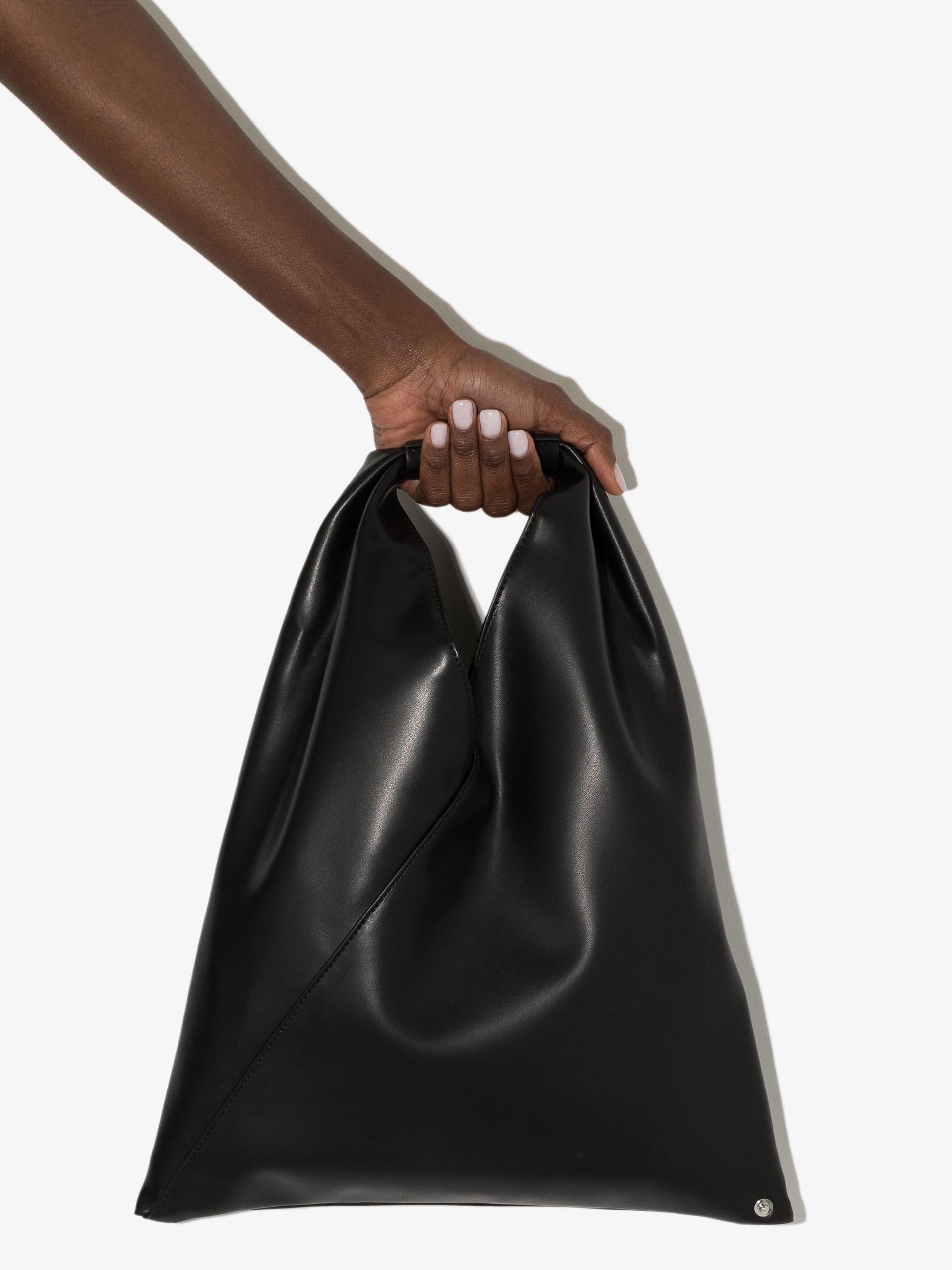 MM6 by Maison Martin Margiela Leather Japanese Tote Bag in Black 