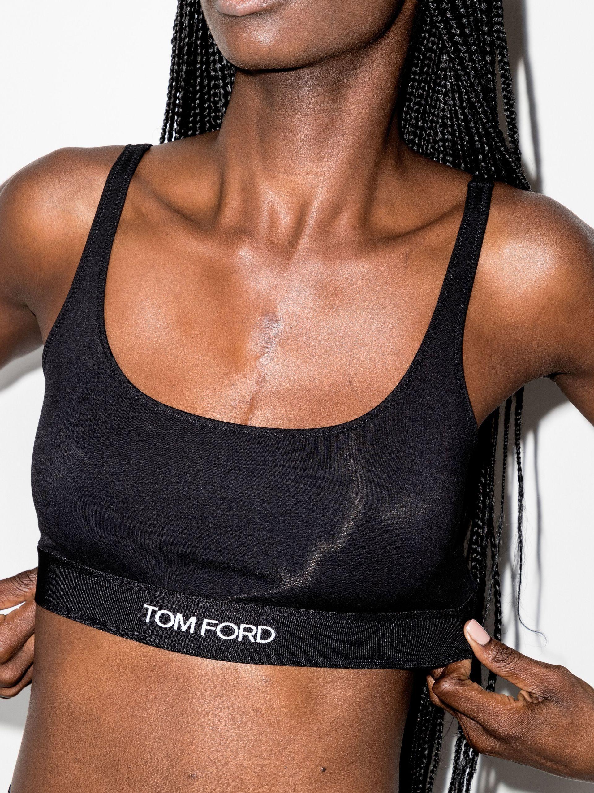 Tom Ford Logo Bralette Top in Black