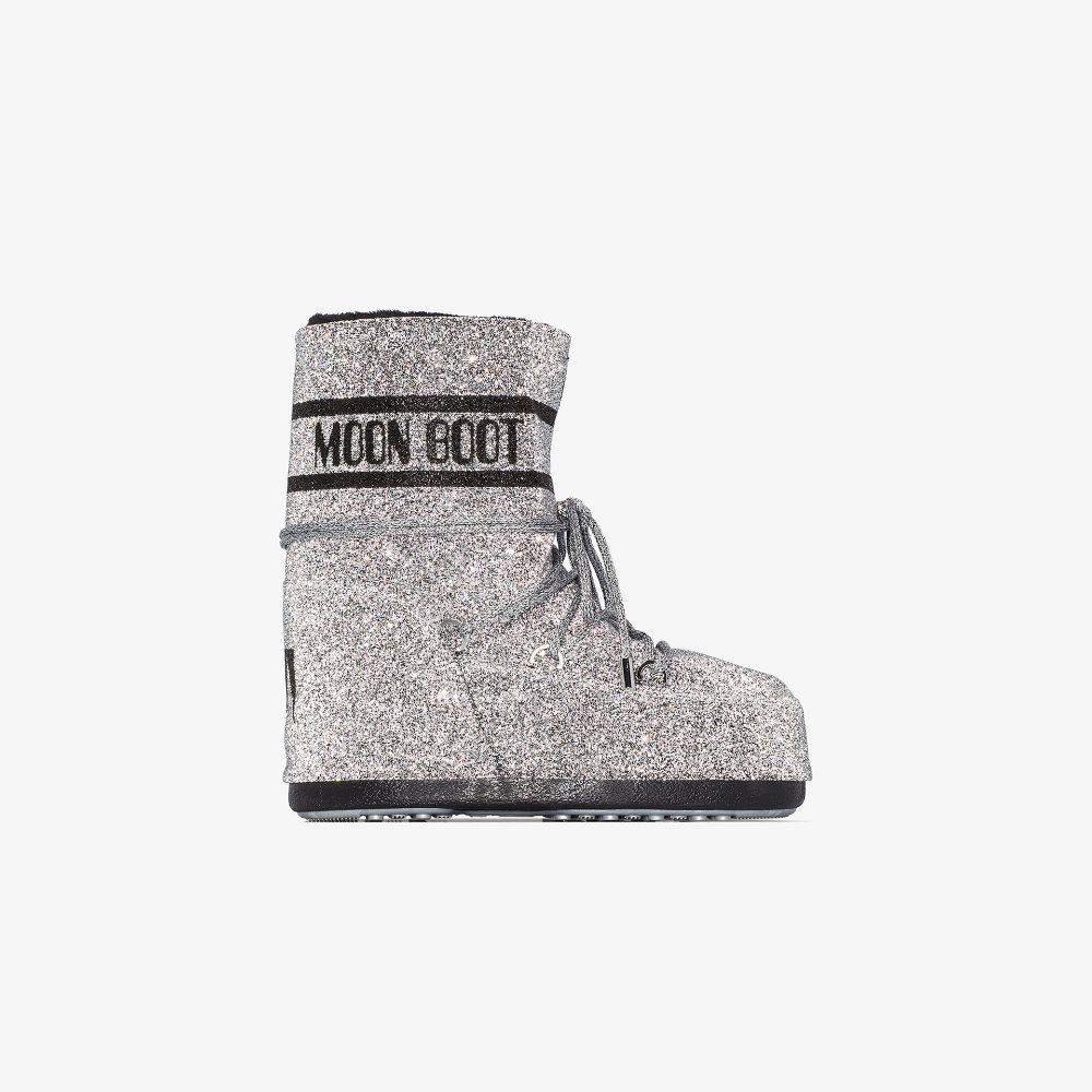 moon boots silver glitter
