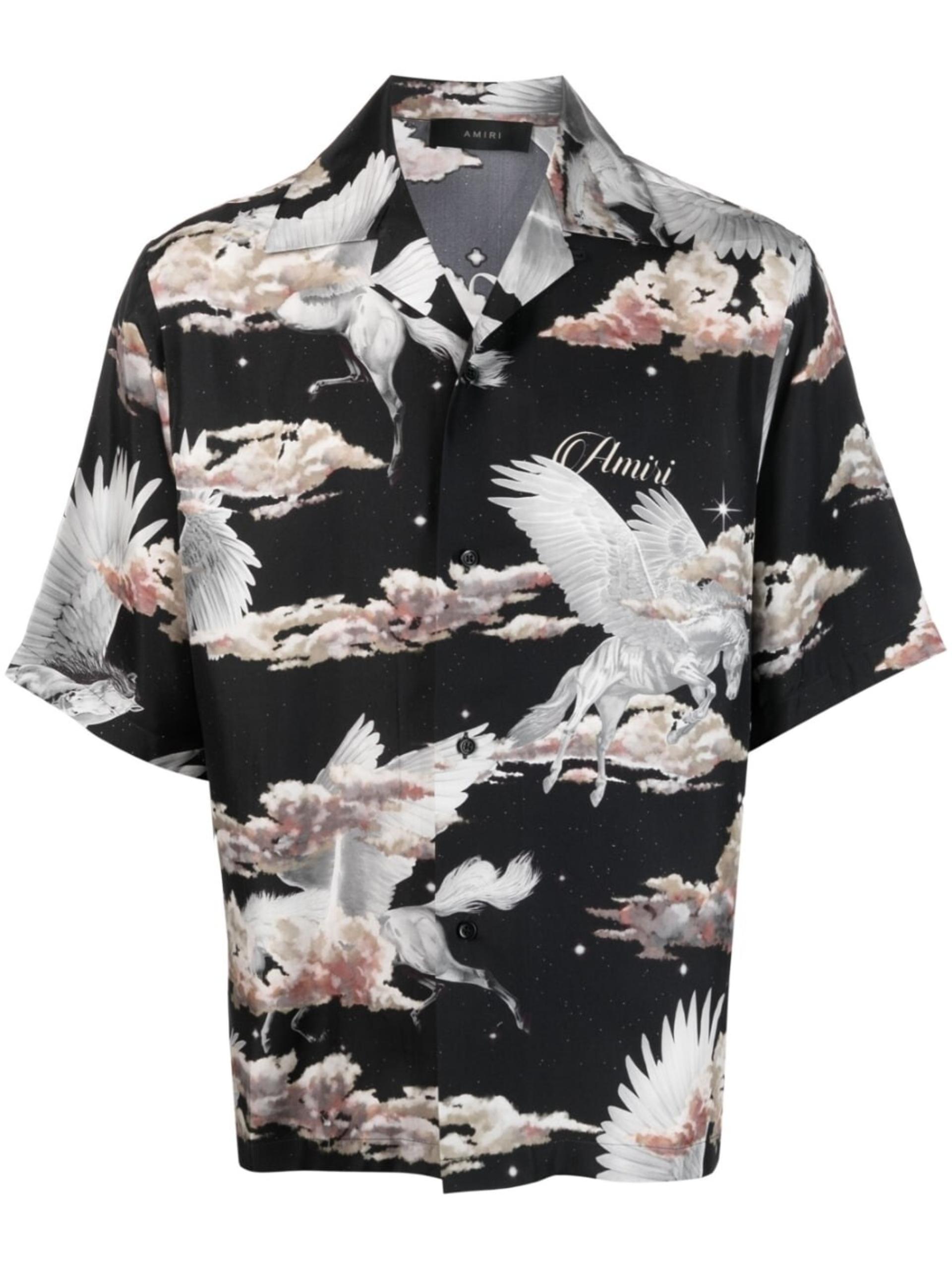 Amiri Pegasusprint Bowling Shirt in Black for Men Lyst