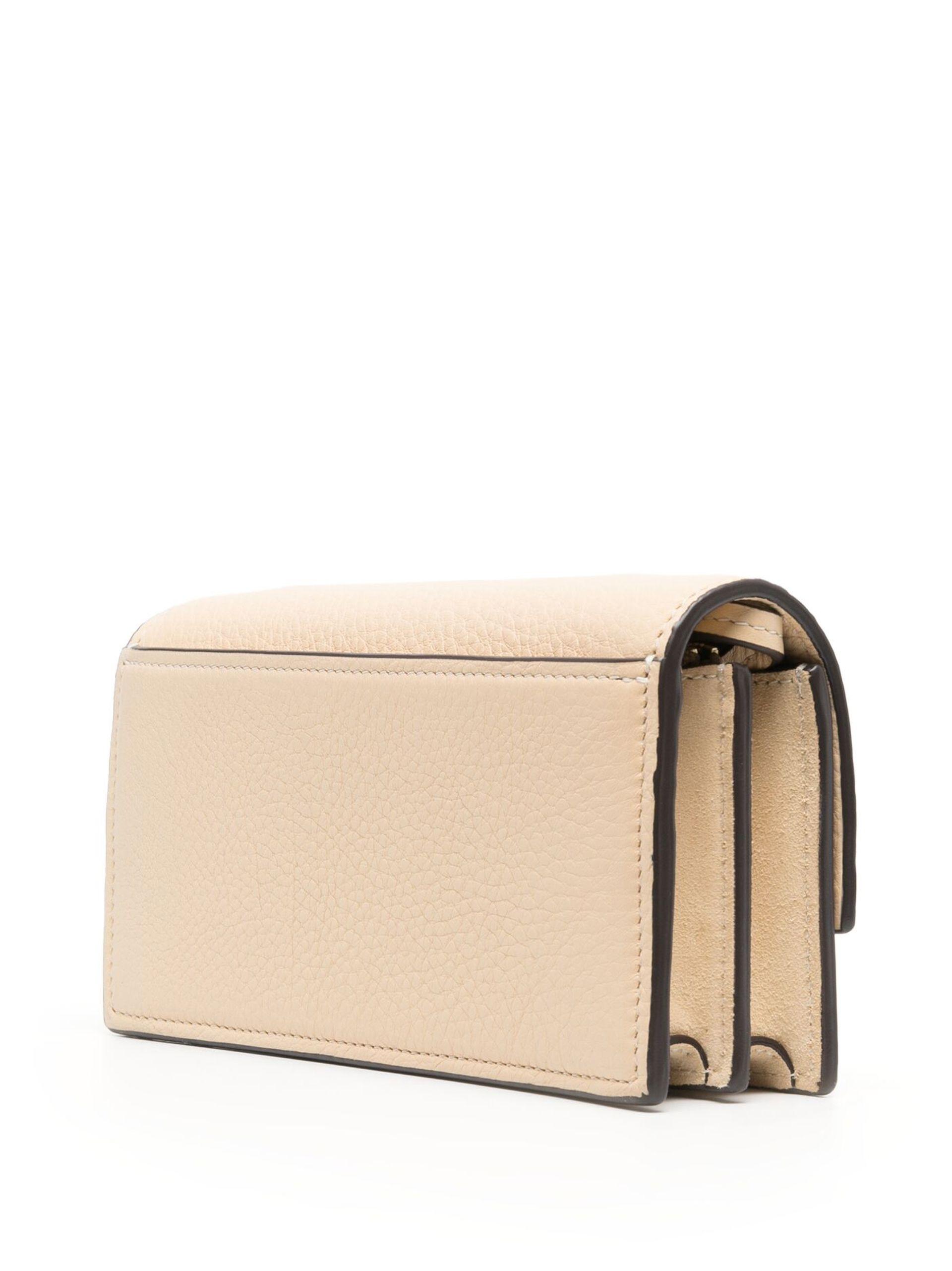 Tory Burch Neutral Miller Leather Chain Wallet in Natural | Lyst